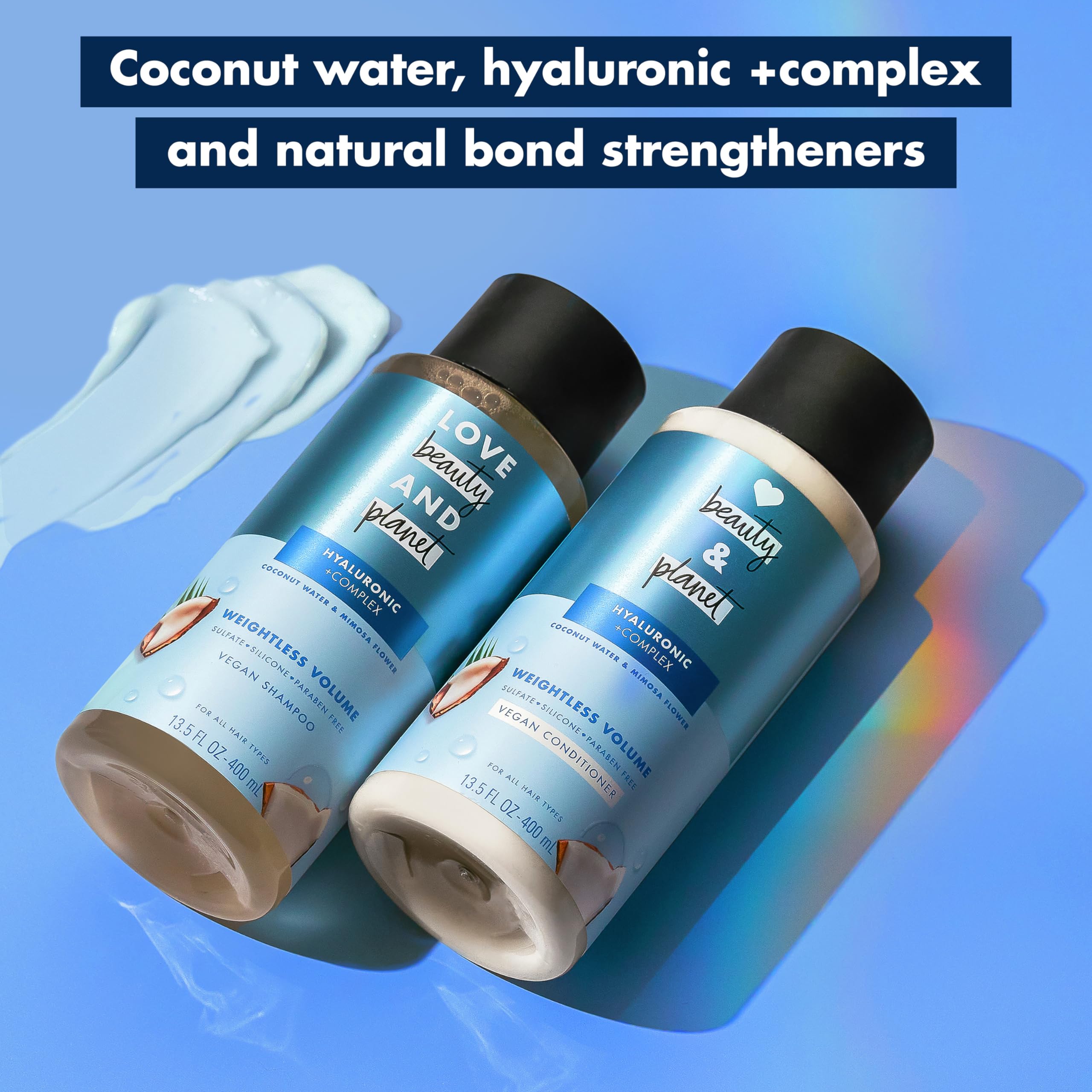 Love Beauty and Planet Weightless Volume Shampoo with Hylauronic acid Coconut Water & Mimosa Flower for Thin and Fine Hair 13.5 oz