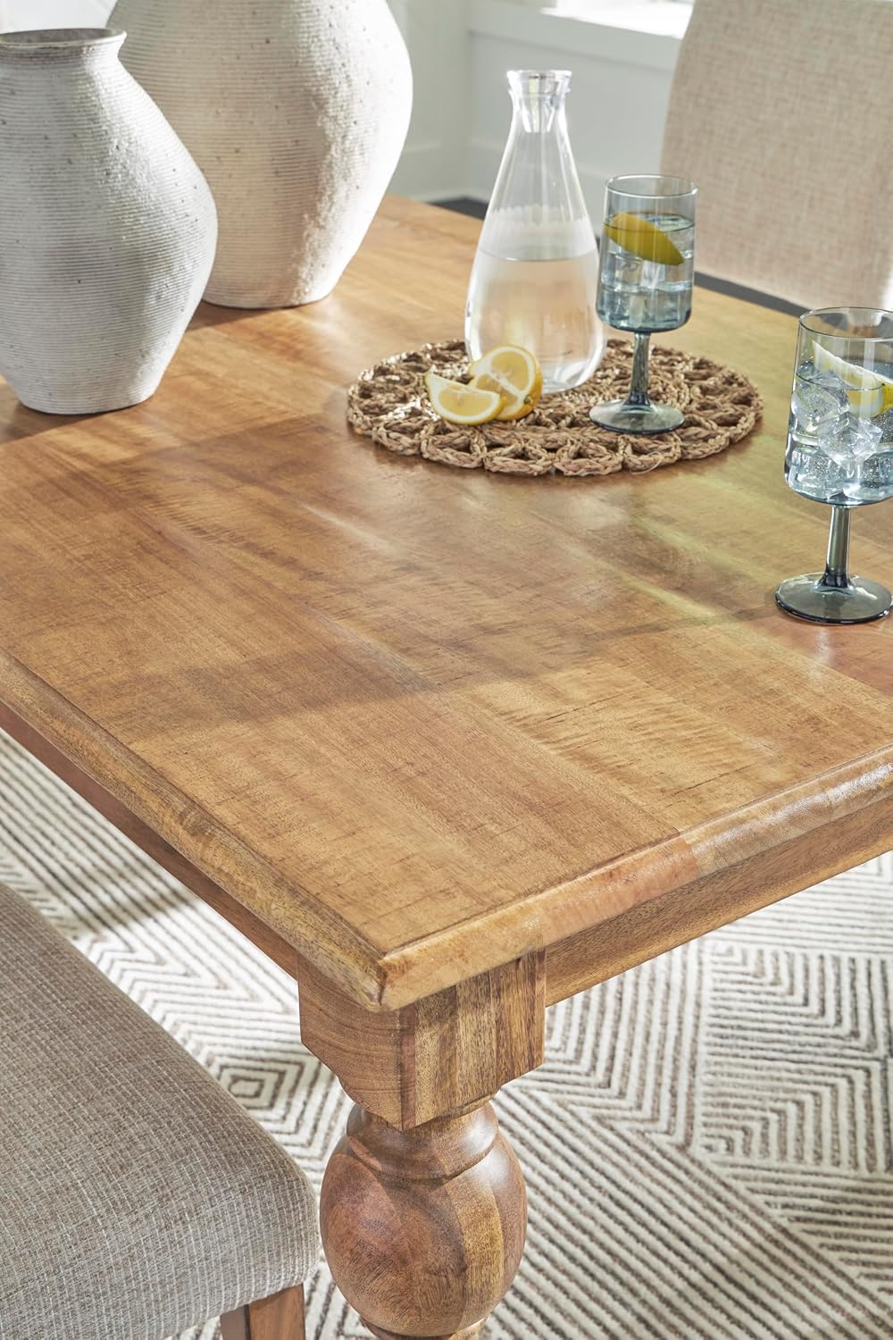 Signature Design by Ashley Rybergston Casual Dining Table with 4 Legs, Light Brown
