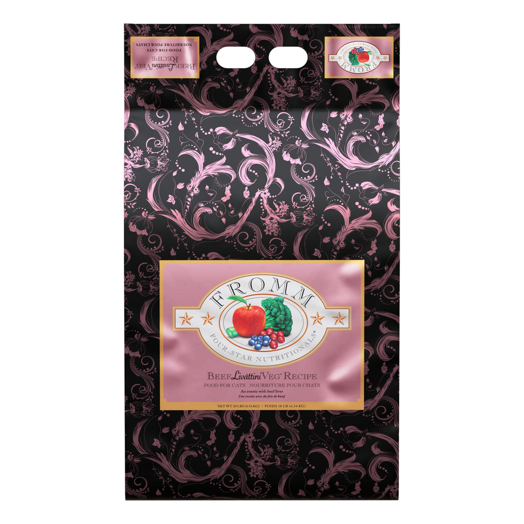 Fromm Four-Star Nutritionals Beef Livattini Veg Cat Food - Premium Dry Cat Food - Beef Recipe - 4 lb