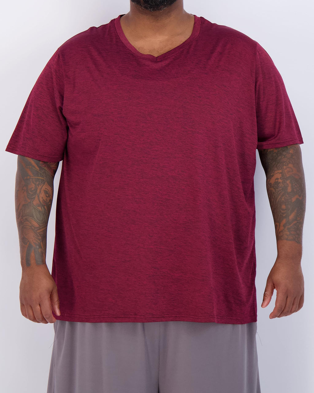 Real Essentials 3 Pack: Men's Big & Tall Short Sleeve V-Neck Athletic T-Shirt Dry-Fit Workout Shirts Moisture Wicking (3X-5X)