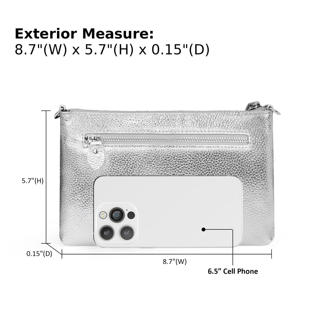 befen Genuine Leather Wristlet Clutch Wallet Purses Small Crossbody Bags for Women with RFID Blocking Card Slots