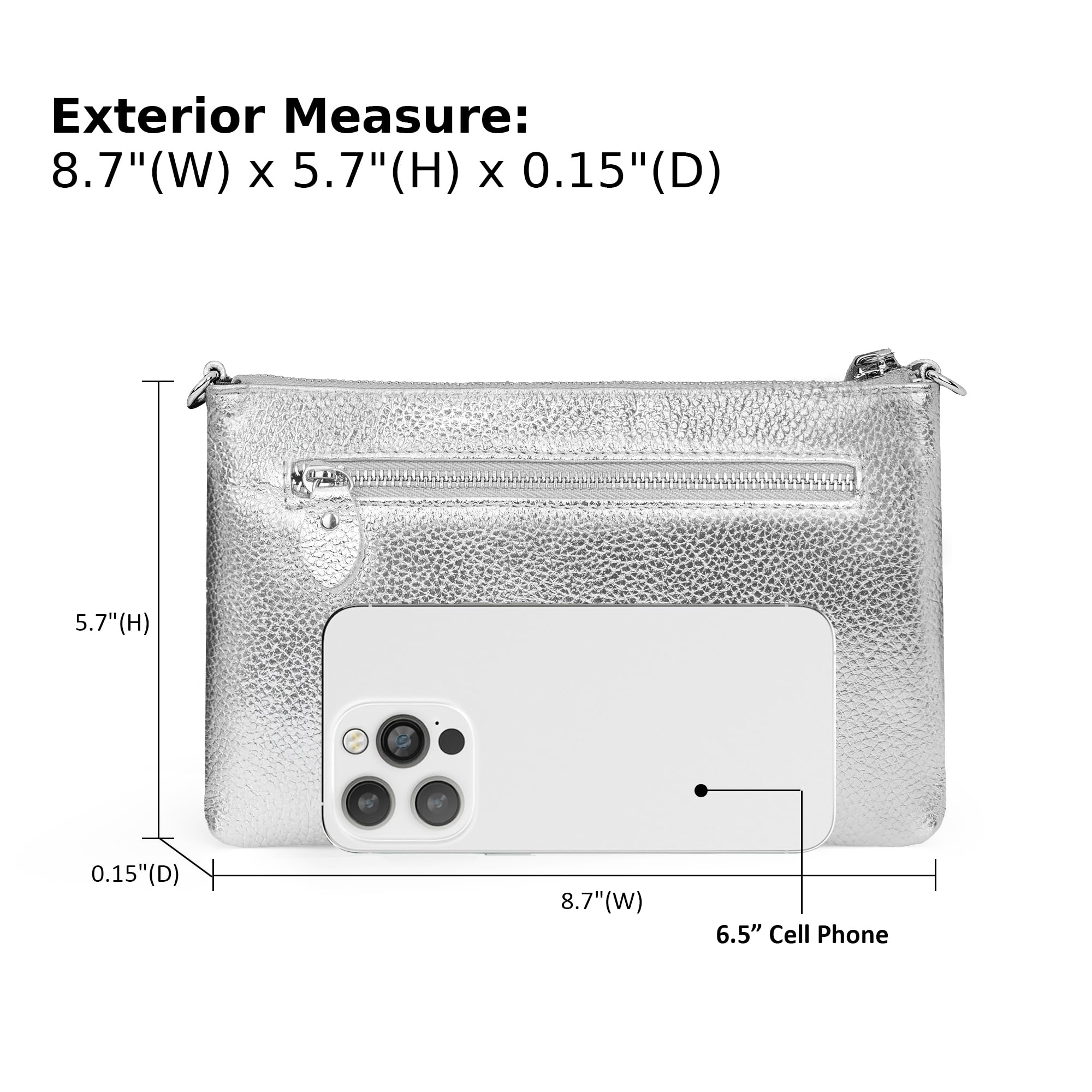 befen Genuine Leather Wristlet Clutch Wallet Purses Small Crossbody Bags for Women with RFID Blocking Card Slots