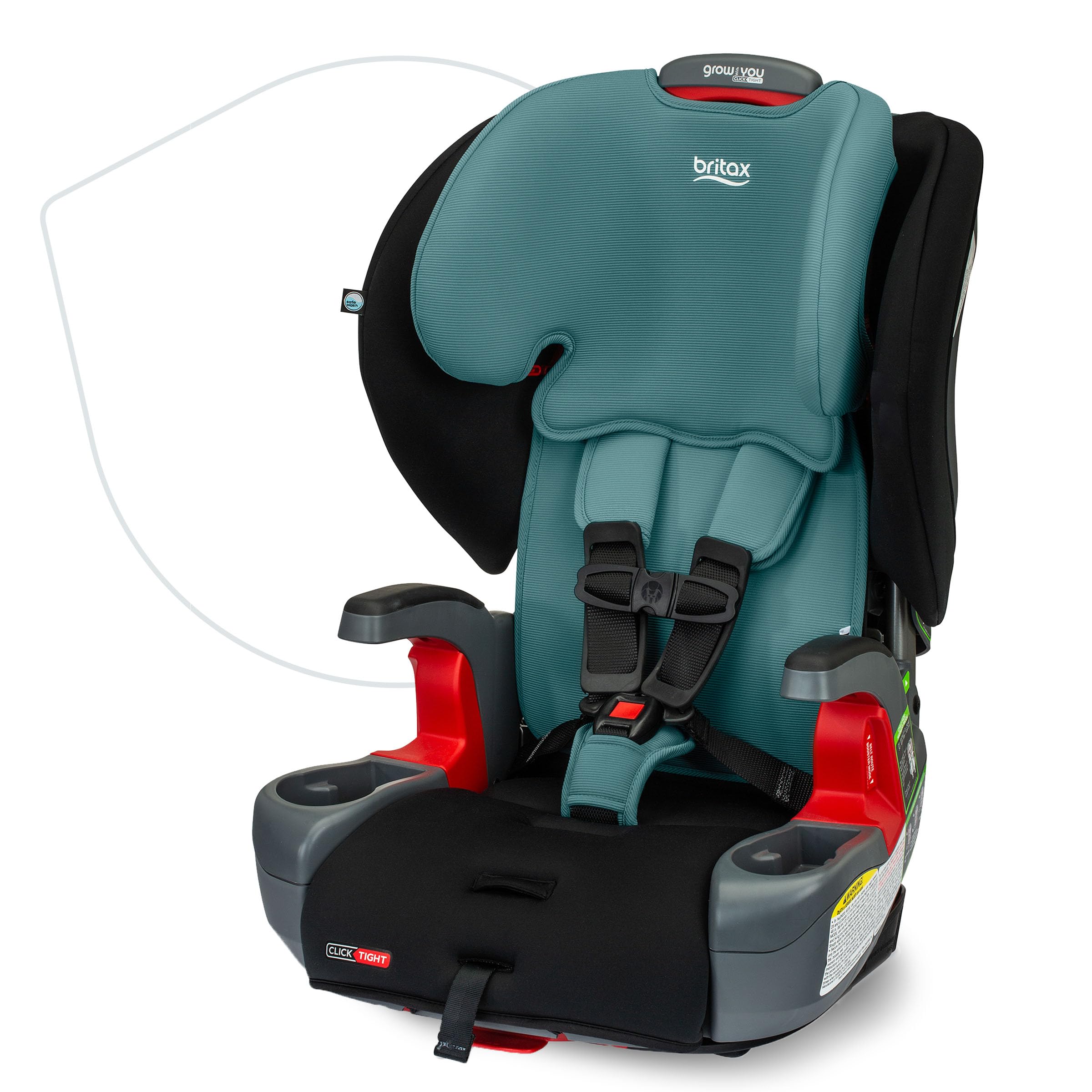Britax Grow with You ClickTight Harness-2-Booster Car Seat, 2-in-1 High Back Booster, Black Contour