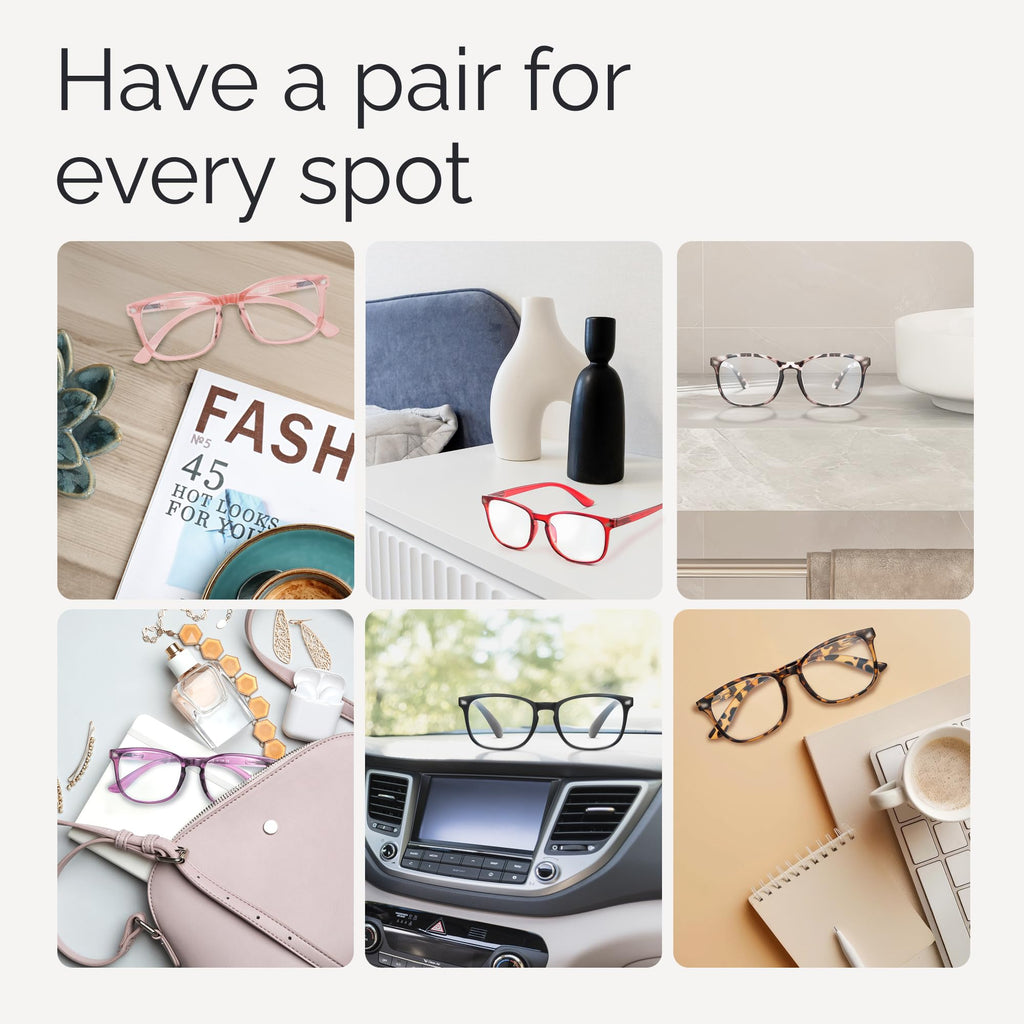 CCVOO Mix & Match Reading Glasses for Women - Lightweight, Comfortable Fit, Clear Vision - Blue Light Blocking