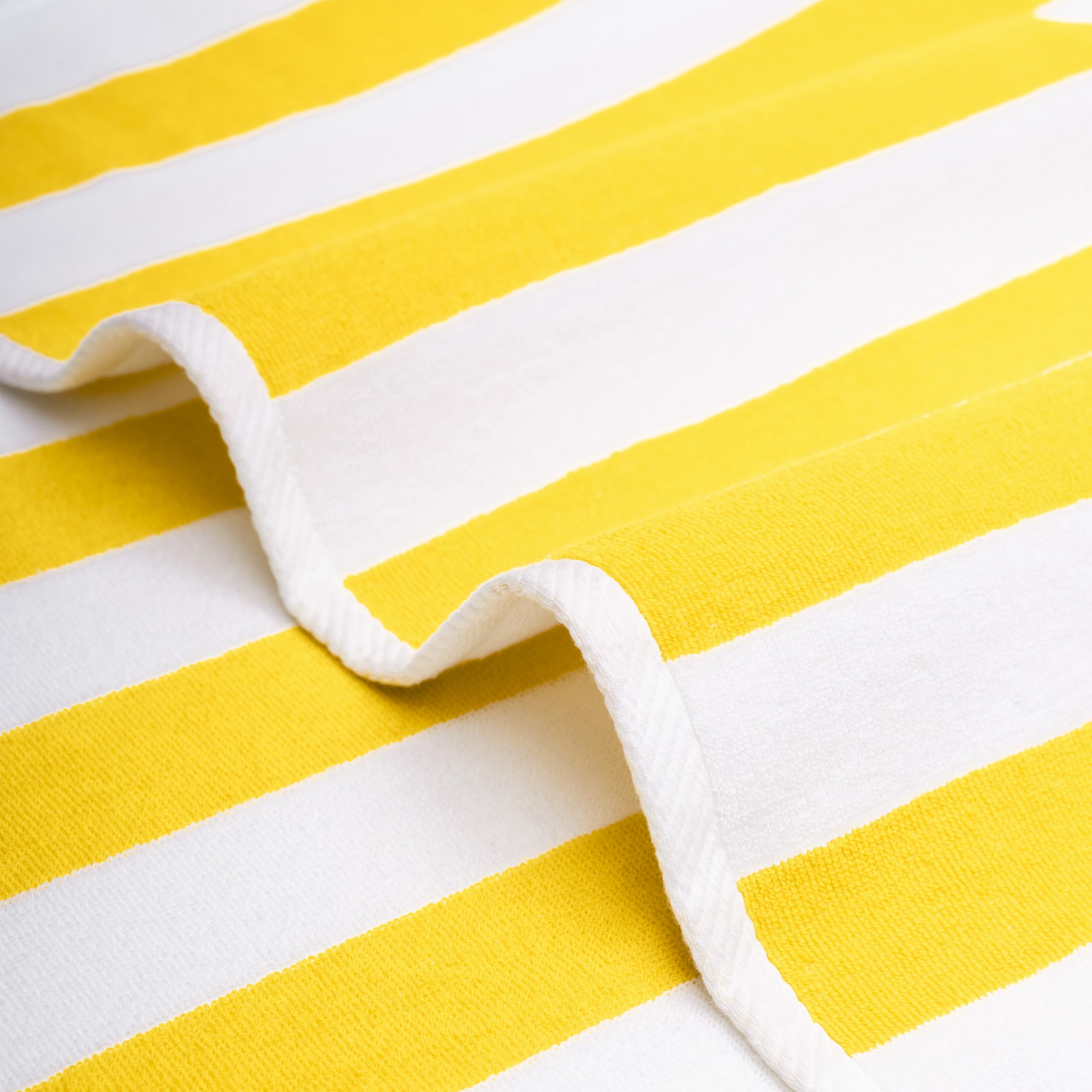 American Soft Linen Cabana Striped Beach Towels, 30x60 inch 4 Piece Oversize Pool Towels, Quick Drying Sand Free Swim Towels, Beige