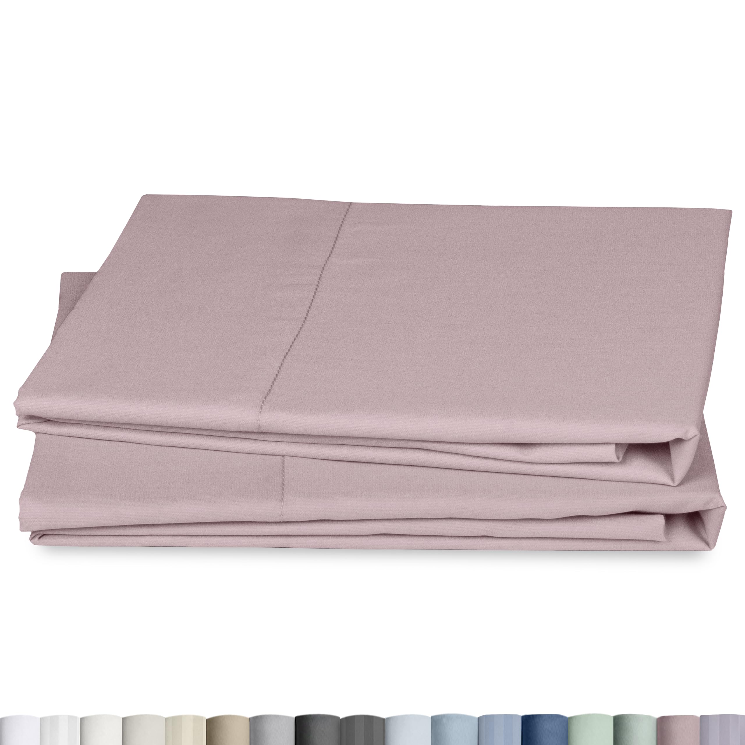 CALIFORNIA DESIGN DEN Soft & Silky 500 Thread Count 100% Cotton is Cool & Smooth, White Pillowcases Queen Size Fits Standard & Queen Pillows (Pure White)
