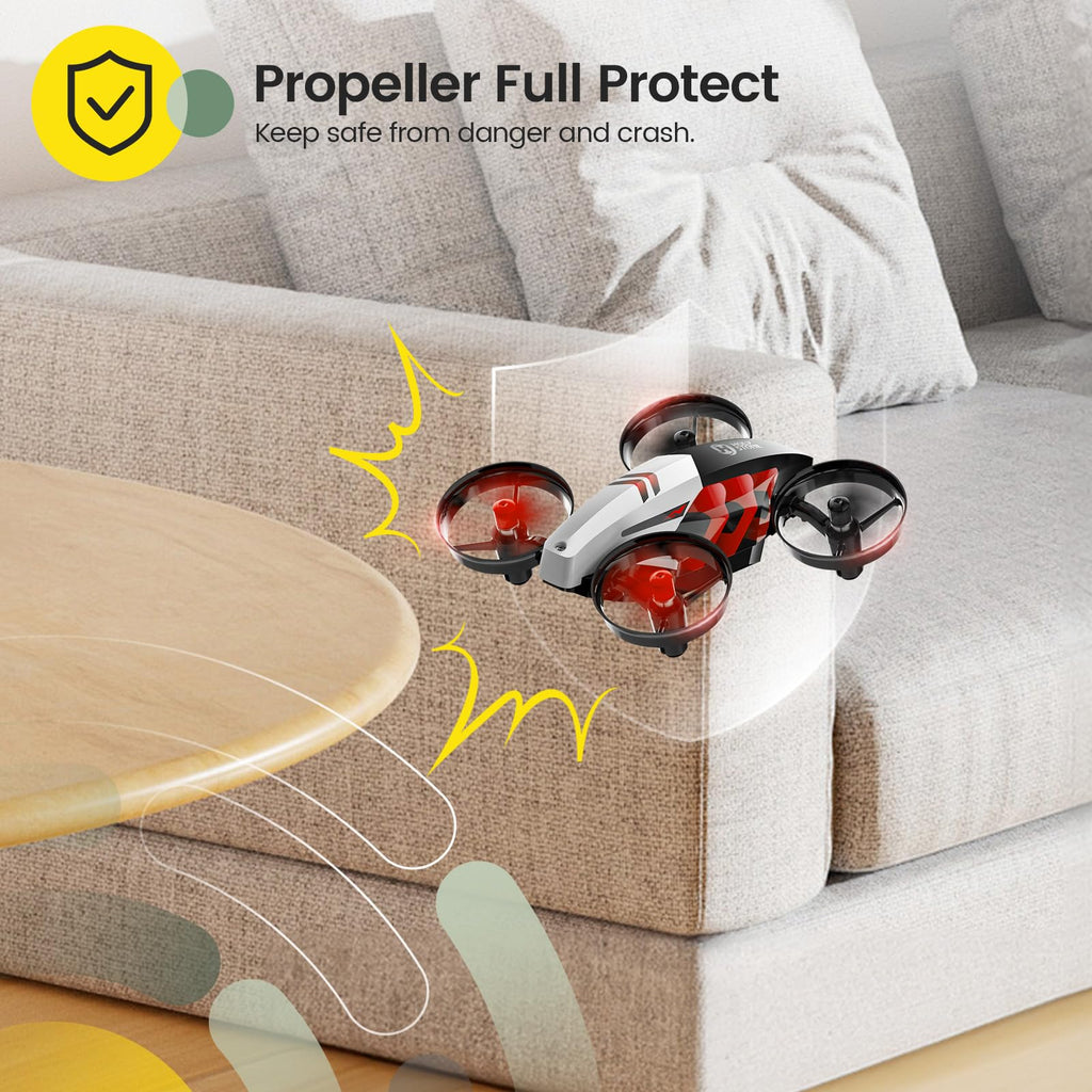 Holy Stone HS210T Drones for Kids, 2 IN1 MINI Indoor Drone with Land & Fly Mode, Four Posture Deformations RC Quadcopter with 3D Flip, Auto Hovering, Easter day& Birthday Toy Gift for Boys and Girls