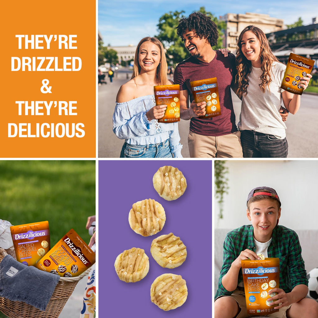 Drizzilicious Mini Flavored Rice Cakes - Rice Crisps, Healthy Snack for Adults and Kids, Vegan, Gluten Free Snack, 90 Calories Per 21 Pieces, S'mores & Cinnamon Swirl - 4 oz (Pack of 6)