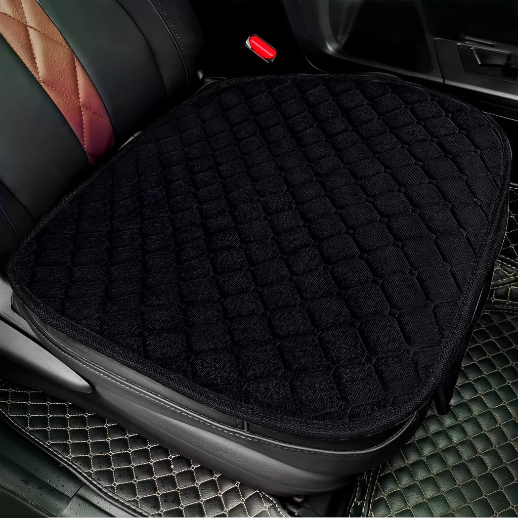 surpassme Comfortable Car Seat Covers Universal Front Seat Covers for Car Accessories, Padded Car Interior Covers for Automotive, SUV, Truck, and Van(Black)