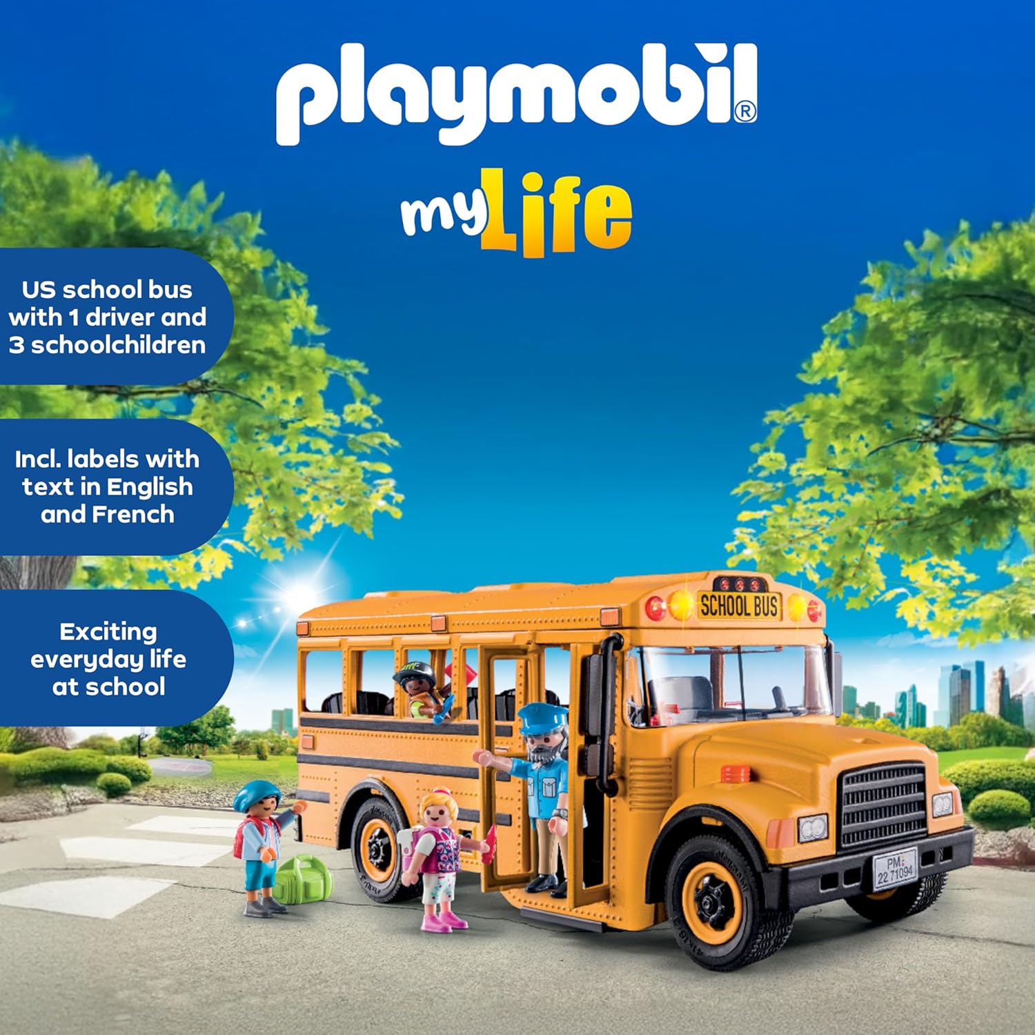 Playmobil School Bus with Accessories and 4 Figures