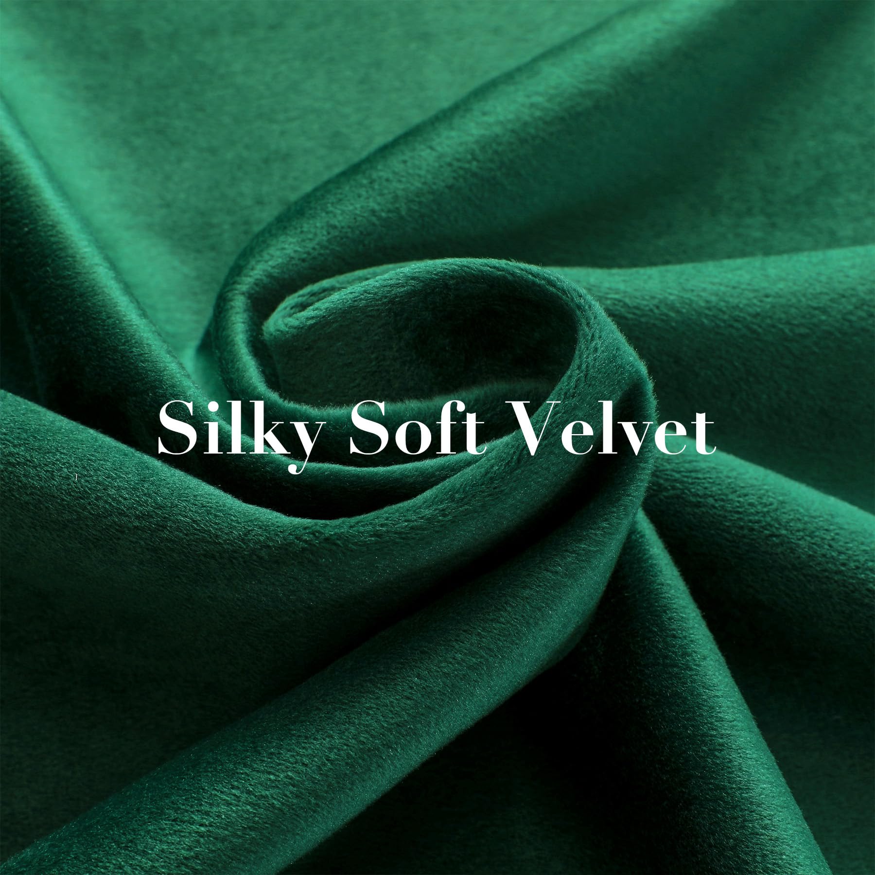 Nemia Dark Green Velvet Curtains Thermal Insulated Blackout Curtain for Bedroom Window Living Room Darkening Luxury Vintage 63 Inches Long Heavy Drapes Panels Rod Pocket Set of 2
