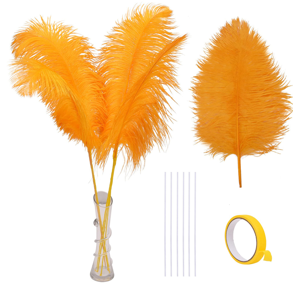 Ballinger Black Ostrich Feathers Bulk - Making Kit 12Pcs 16-18inch Large Ostrich Feathers for Floral Arrangement, Vase, Wedding Party Centerpieces and Halloween Home Decor