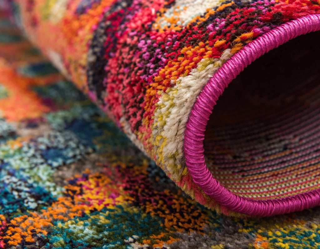 Unique Loom Jardin Collection Colorful, Vibrant, Abstract, Modern Area Rug (2' 0 x 3' 0 Rectangular, Multi/ Blue)