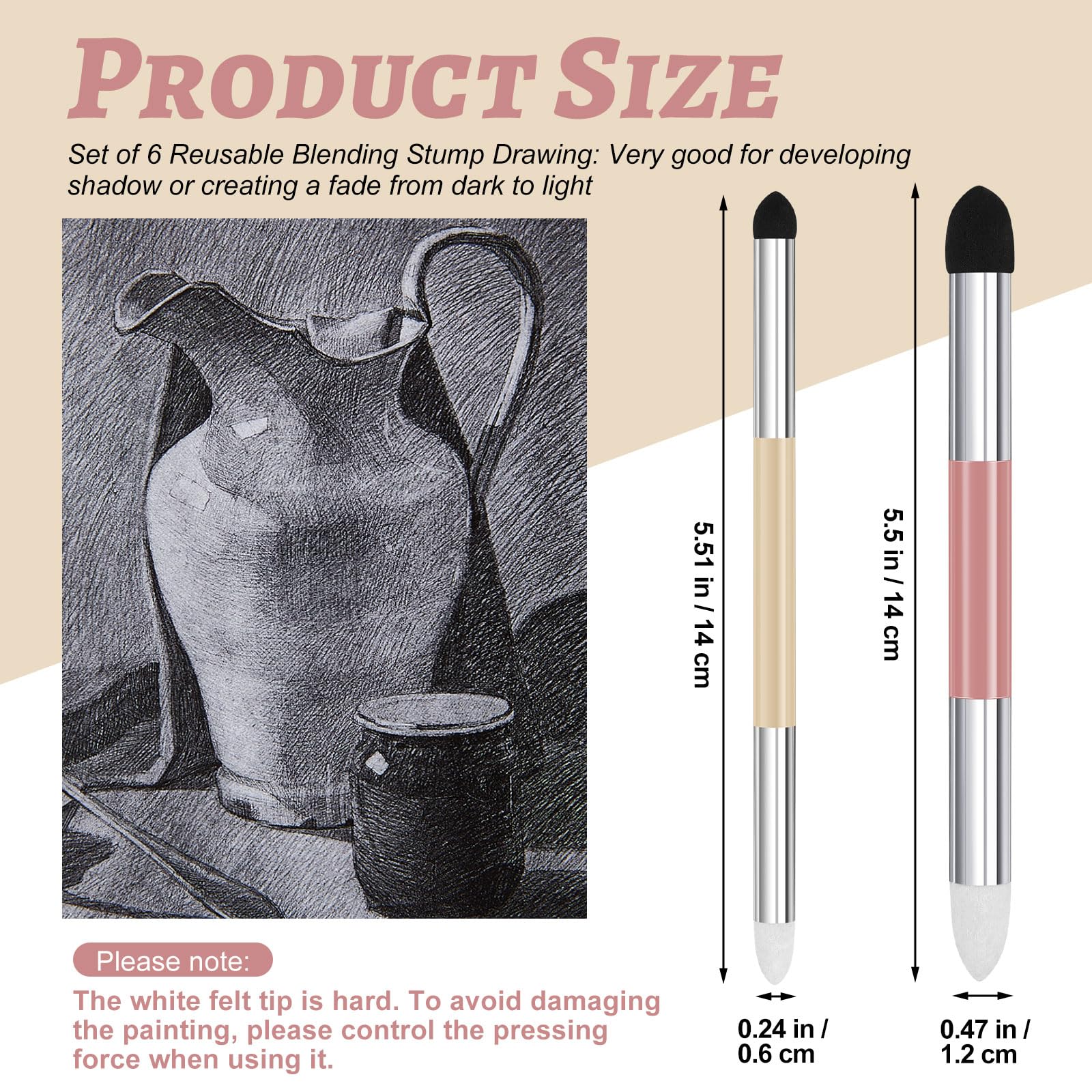 Kosiz 12 Pcs Blending Sponge Pen Double Headed Rub and Buff Washable Sketch Rubbing Sponge Brush Wipe Reusable Blending Stump Drawing Art Blenders for Artist Highlight Shadow Detail Tool (Blue)