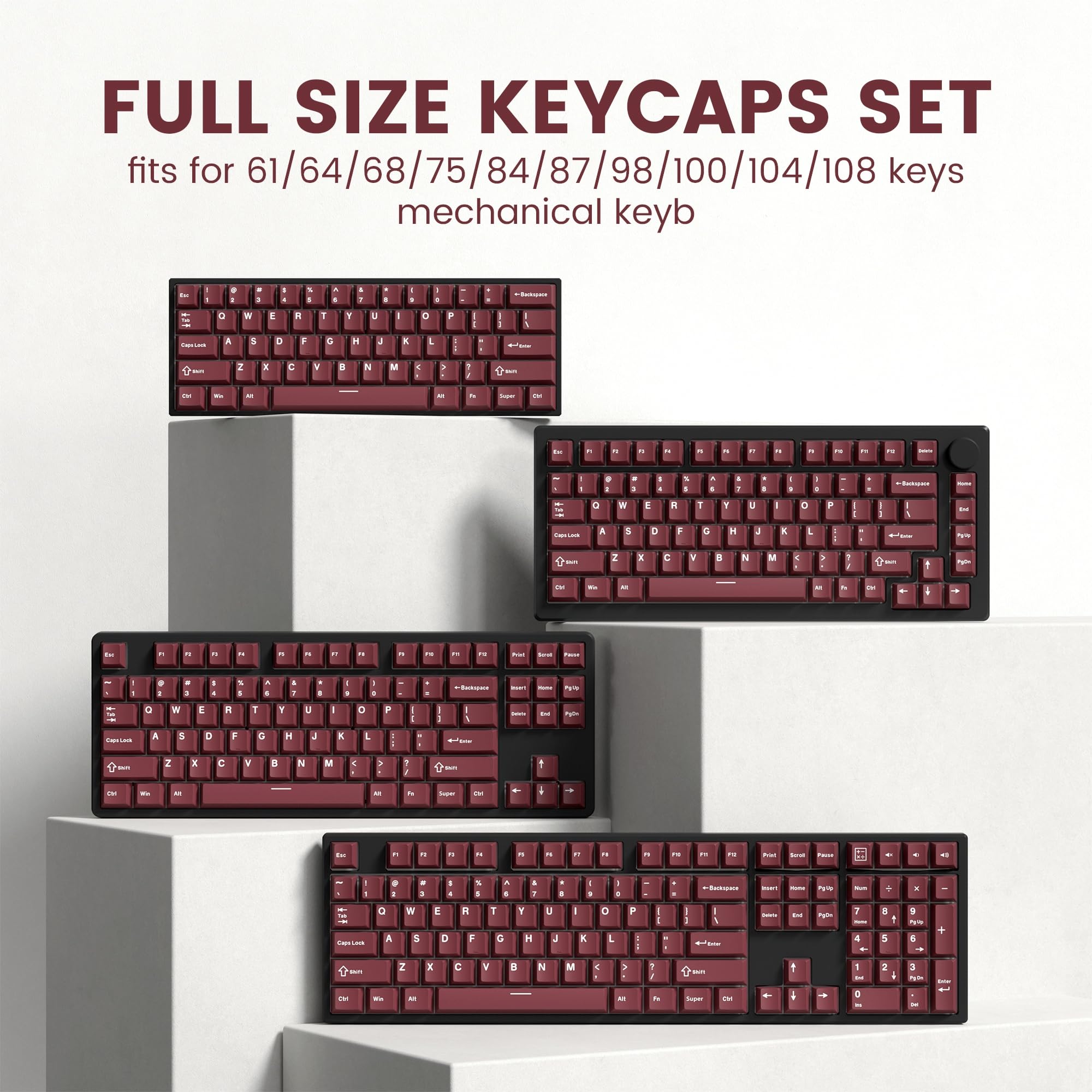 dagaladoo Black Topographic keycaps Double Shot PBT keycaps Shine Through Keyboard Keys Side Printed Key caps Cherry Profile Custom keycap Set for100%, 75%, 65%, 60% US Layout Mechanical Keyboard