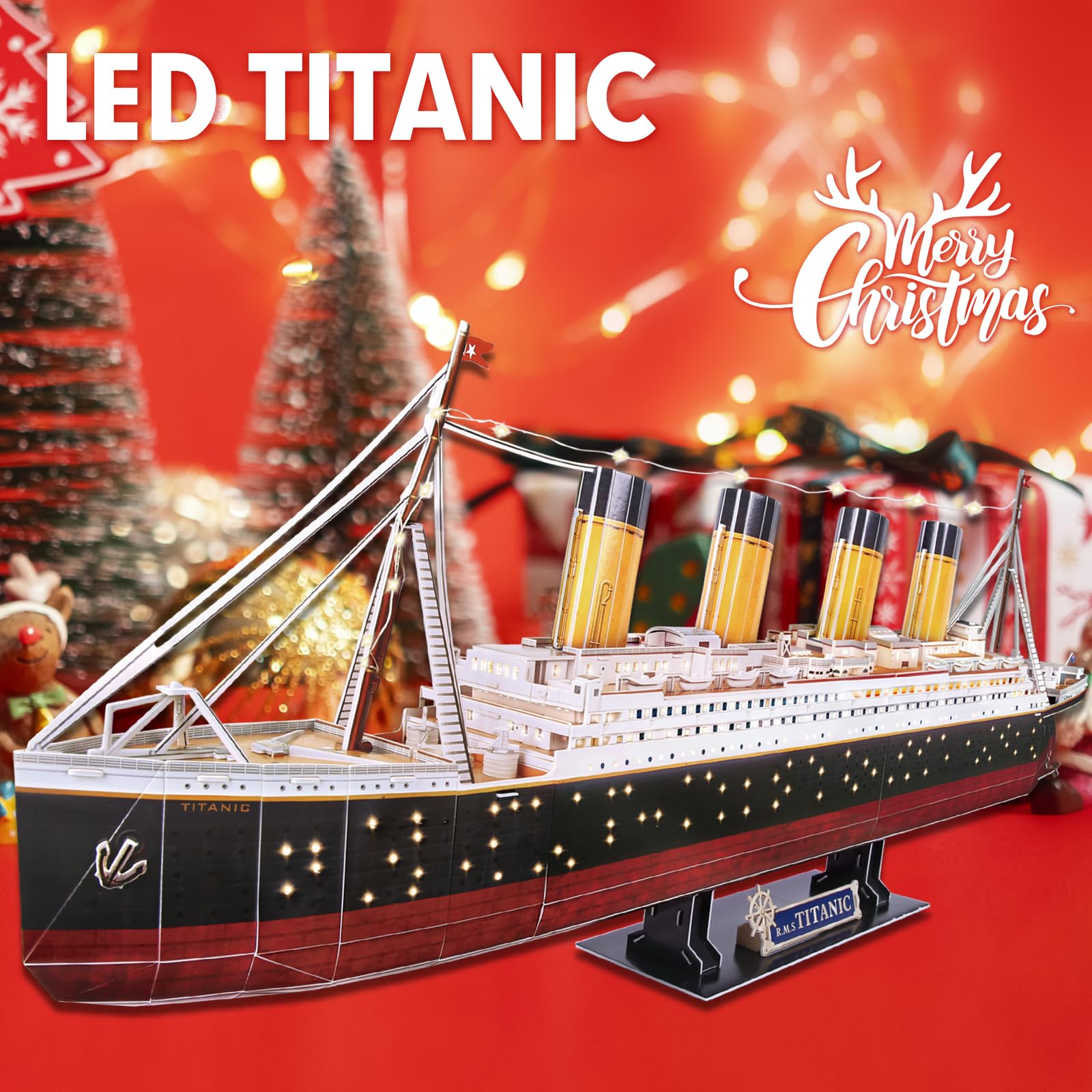 CubicFun 3D Ship Puzzles for USS Constitution Sailing Boat Models for Adults and Teens Toys, 193 Pieces