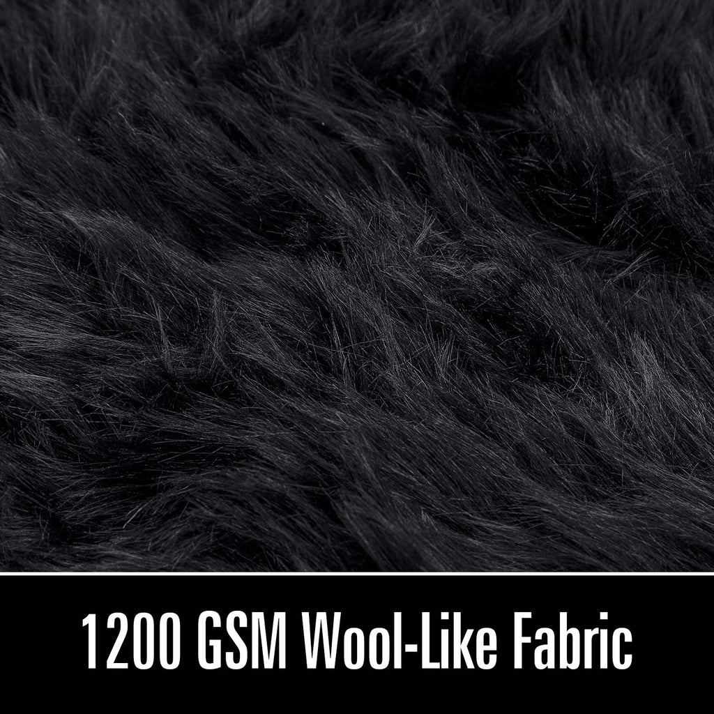 LOCHAS Soft Fluffy Faux Fur Rugs for Bedroom Bedside Rug 2x3 Feet, Washable, Furry Sheepskin Area Rug for Living Room Girls Room, Luxury Shag Carpet Home Decor, Beige