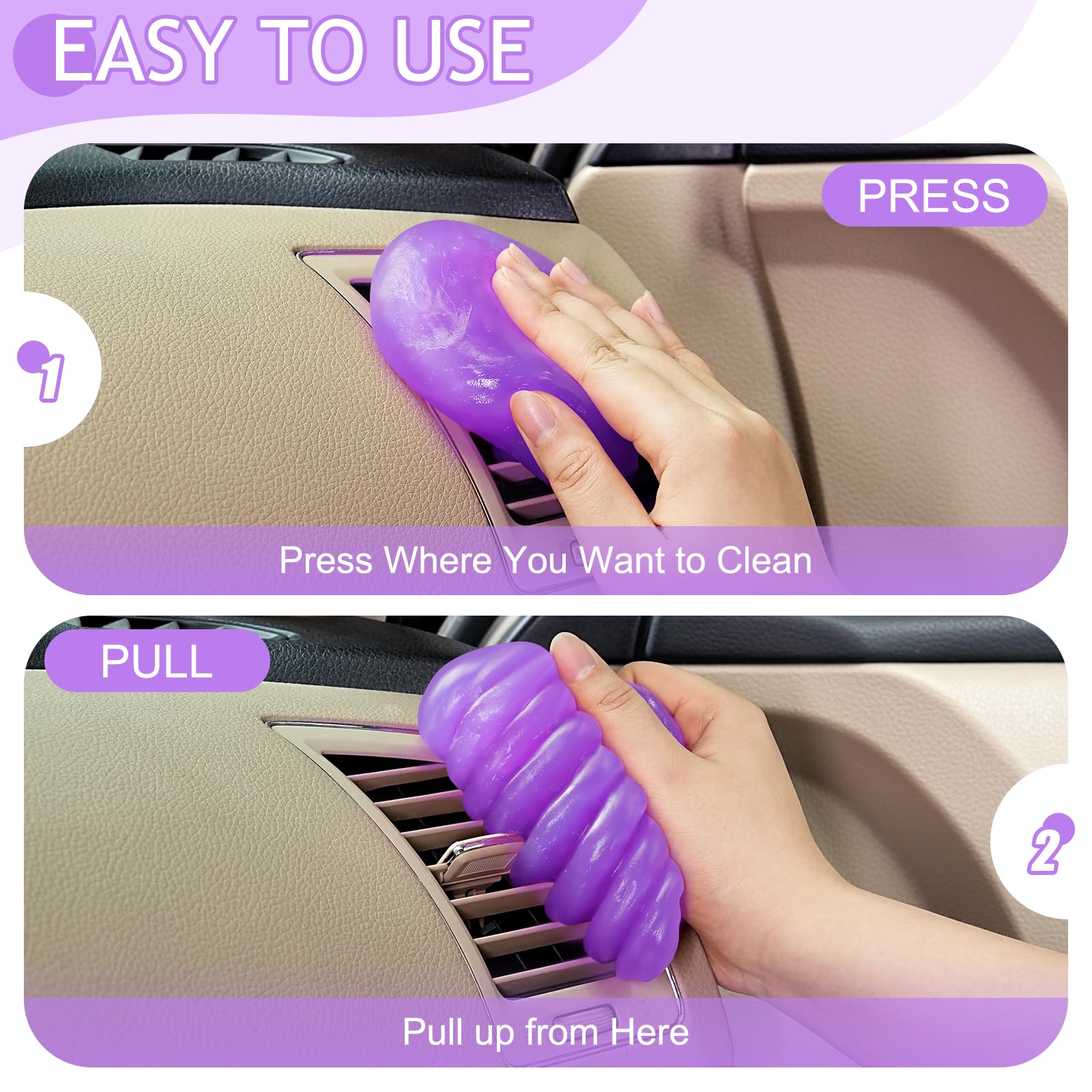 TeSabMi Car Cleaning Gel Car Cleaning Putty Car Putty Car Interior Cleaner Car Slime Car Detailing Kit Car Accessories Gifts for Men Women Stocking Stuffers Red