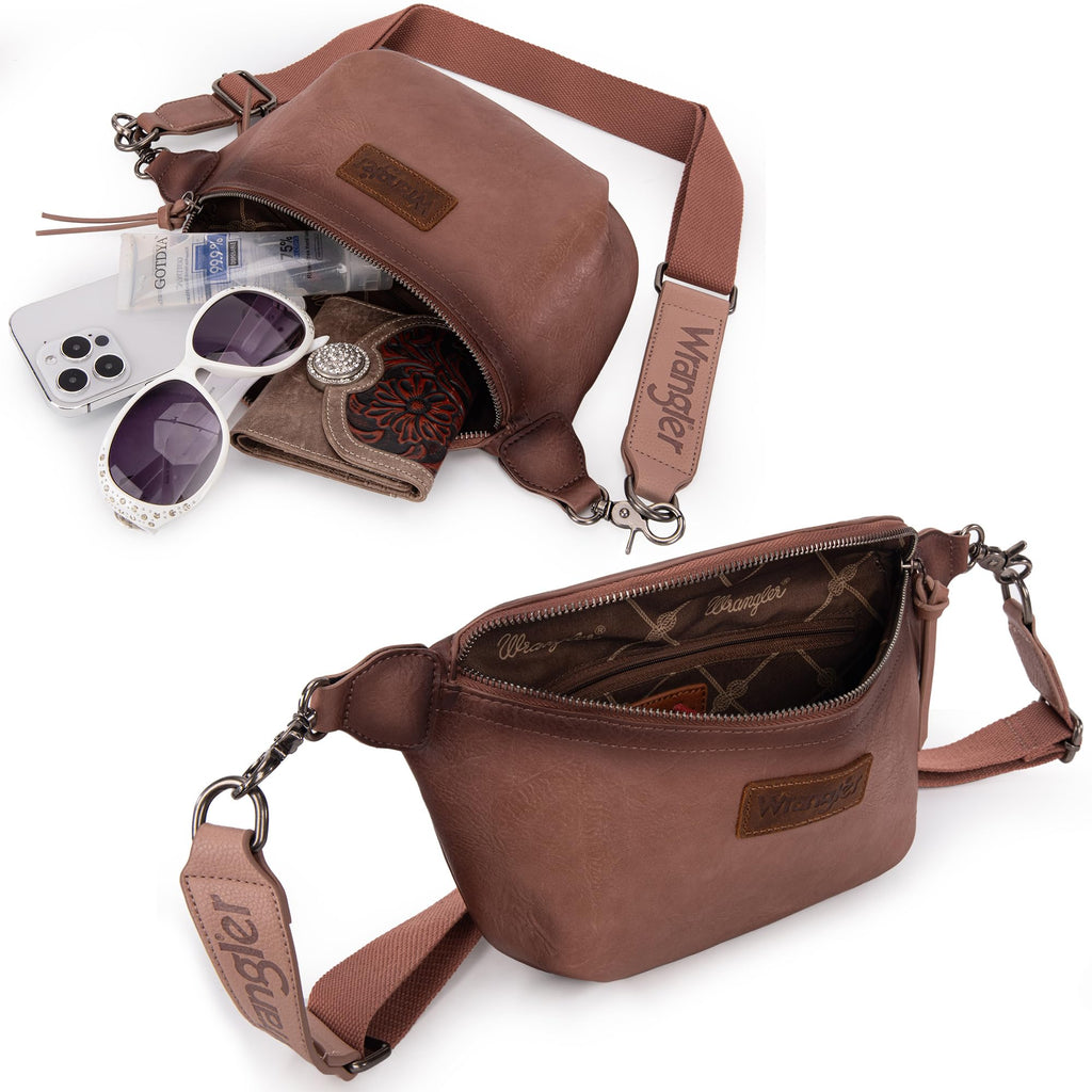 Wrangler Crossbody Bags for Women Large Fanny Packs Bum Bag Travel Belt Bags Sling Purse