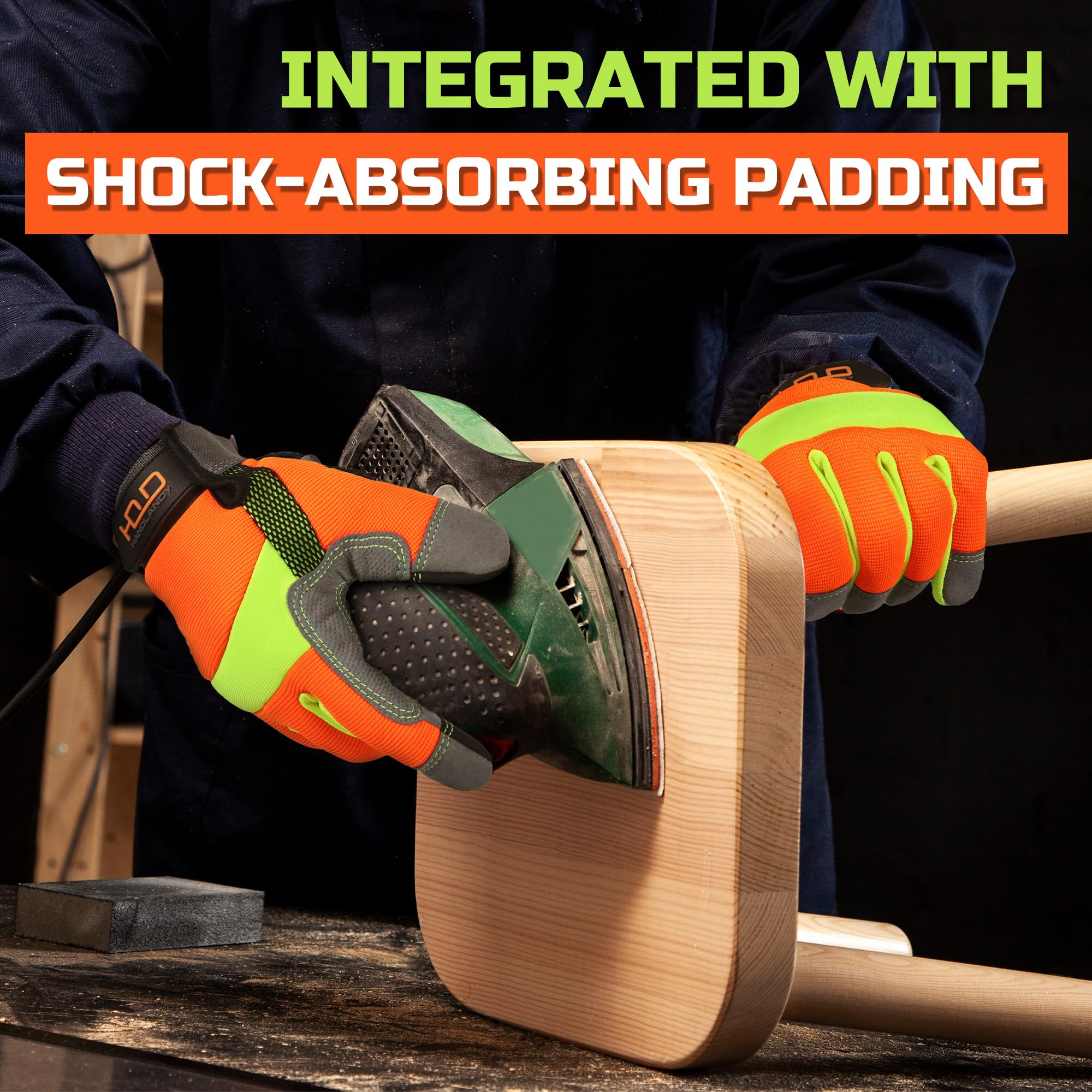 AIGEVTURE Safety Work Gloves Mens & Women, Light Duty Mechanic Gloves Touch Screen, Gardening Work Gloves with Grip,High Dexterity