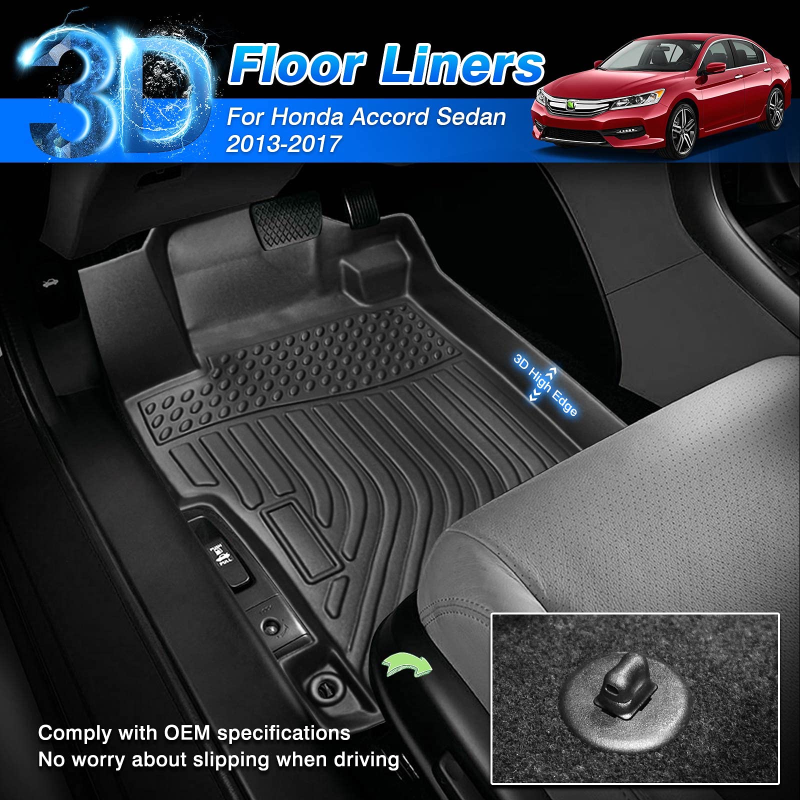 Cartist Floor Mats Compatible with Kia EV6 2022 2023 2024 2025 2026 Accessories All Weather Floor Liner Front & Rear 2 Rows Car Carpet Protection TPE Odorless