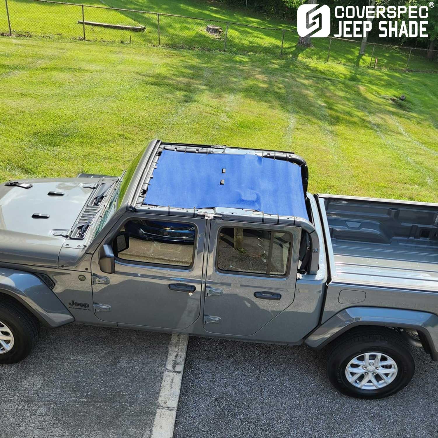 JT Top Sun Shade Roof Compatible with Jeep Gladiator 4 Door 2018 to 2023 Sunshade Sunroof Bikini Cover Blocks UV Wind Noise Black Mesh for Front and Rear 2 pcs