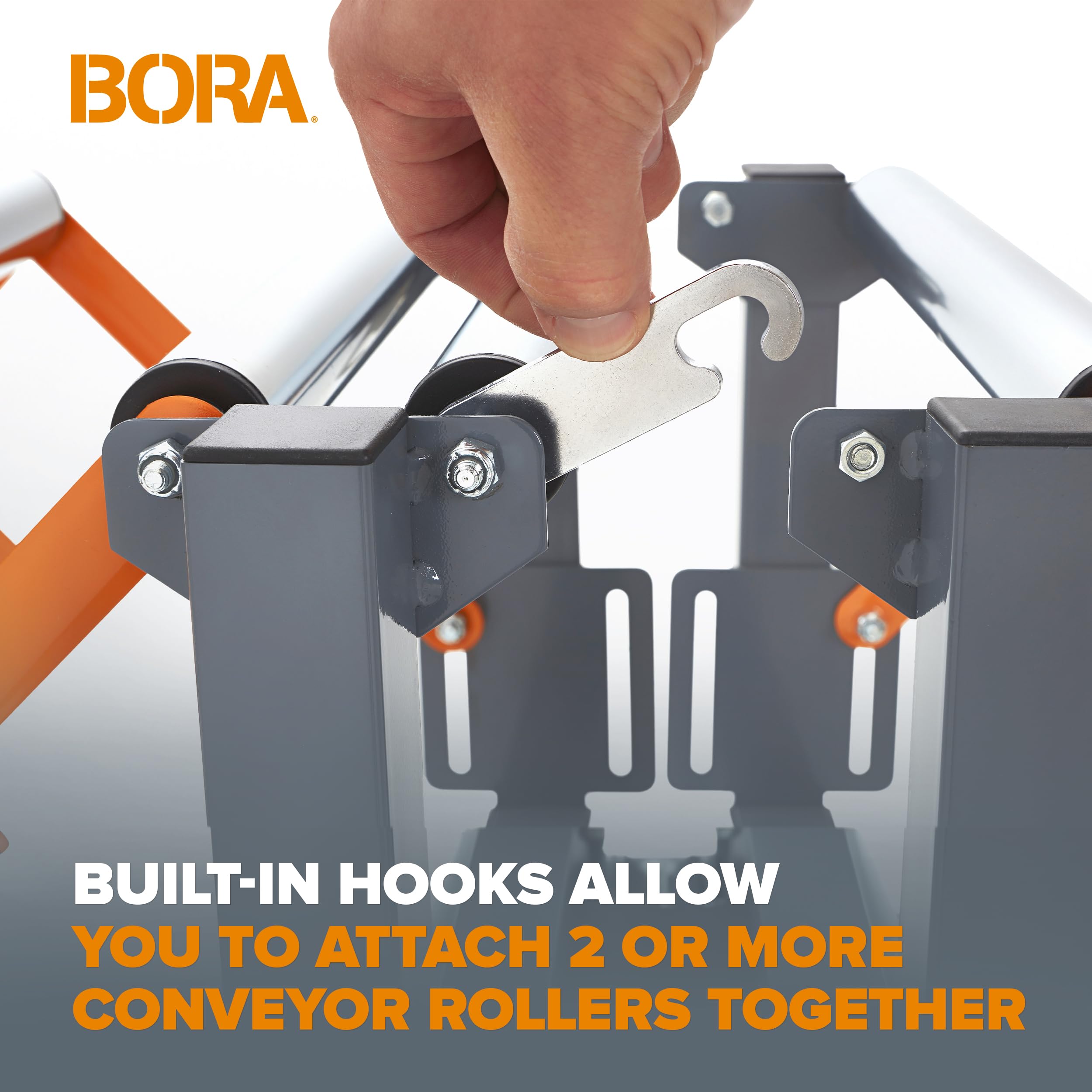 Bora Adjustable Conveyor Rollers Stand Expandable 14 to 50 Inch Table Saw Outfeed Roller for Woodworking 300 lbs Capacity Locking Casters PM-2700