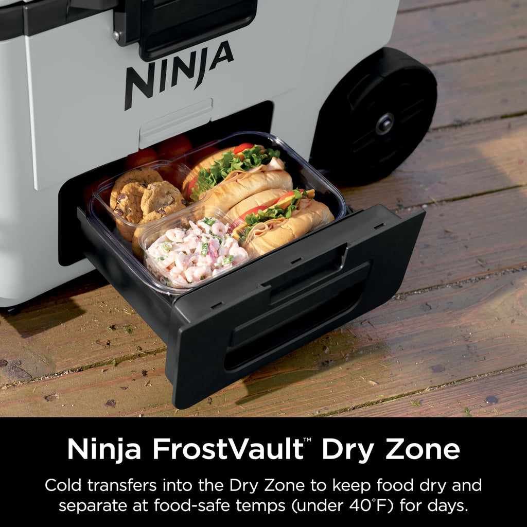 Ninja FrostVault | 65qt Wheeled Cooler with Cold Dry Zone | Integrated Fridge-Temp Dry Storage Drawer | Premium Heavy-Duty Insulated Cooler | Keeps Ice for Days | Charcoal Gray | FB265CG