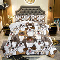 QOOMO Floral Cat Comforter Twin Size,Pink Cat Bedding Set for Kids Teens Girls,3Pcs Bedding Set Printed Comforter with 2 Pillowcases,Down Alternative,Soft and Lightweight(Pink，Twin Size)