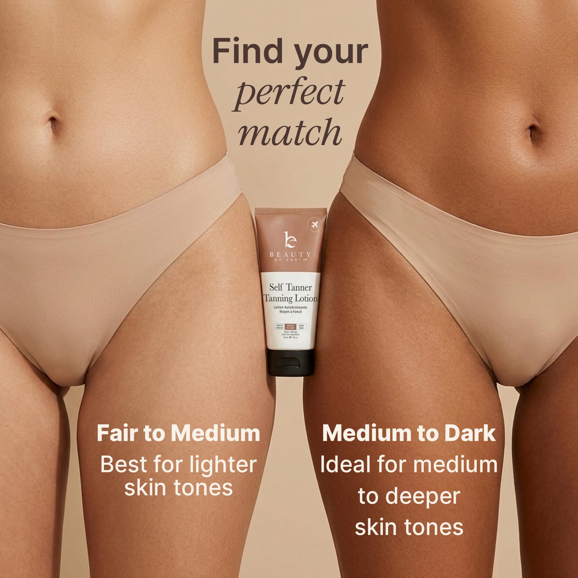 Tanning Lotion Self Tanner - USA Made with Natural & Organic Ingredients, Travel Size Self Tan Lotion, Non Toxic Gradual Tanning Moisturizer, Sunless Tanner for Fake Tan for Women & Men