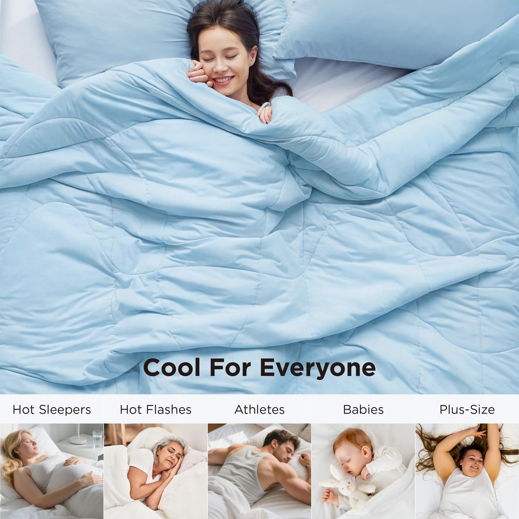 Bedsure Cooling Comforter King Size - Cooling Blankets for Hot Sleepers, Lightweight Comforter for Summer with Dual-Sided Cool Tech, Soft Breathable Cold Blanket for Sleeping, Grey, 102x90 Inches