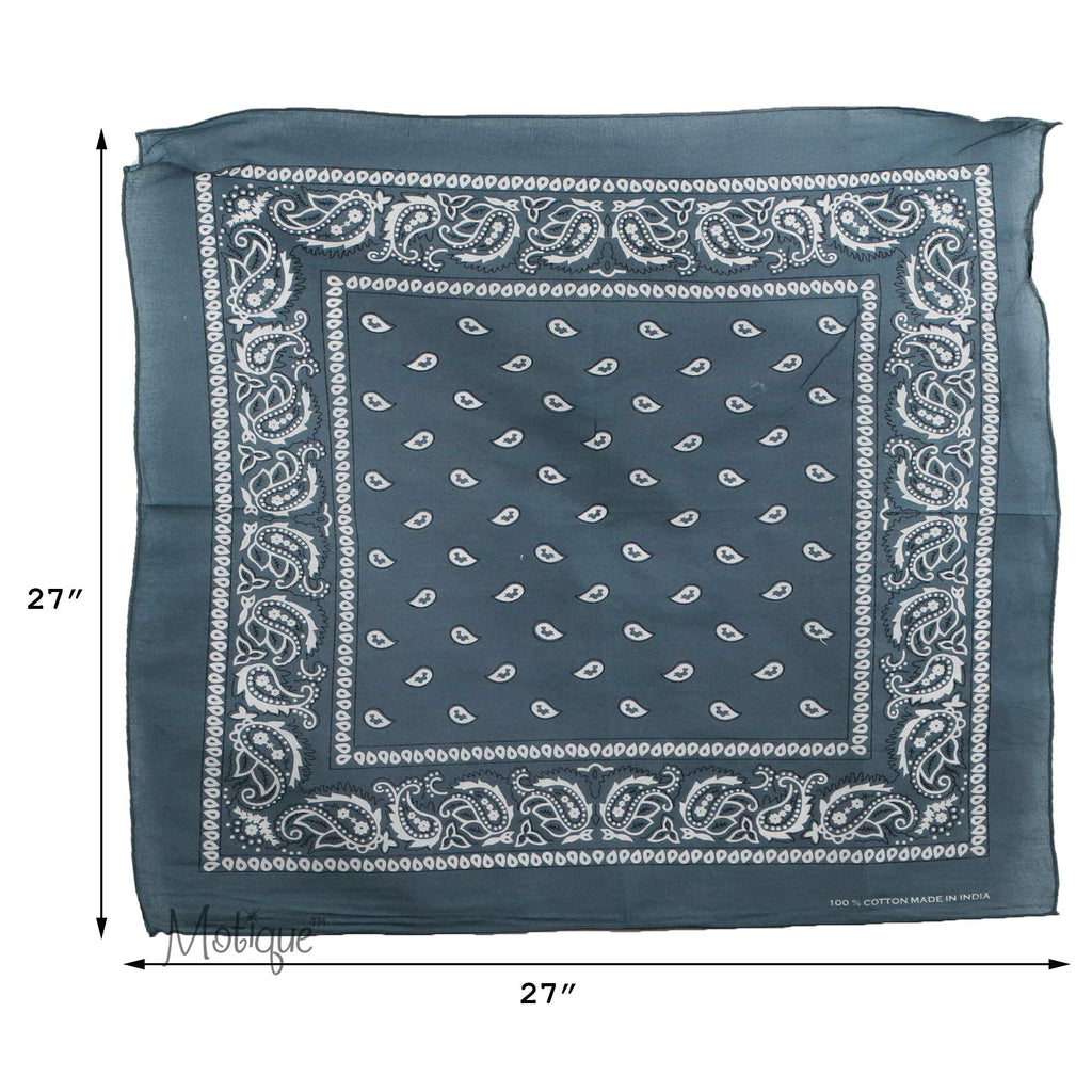 Motique Accessories Extra Large Paisley Bandana 27x27 Inch