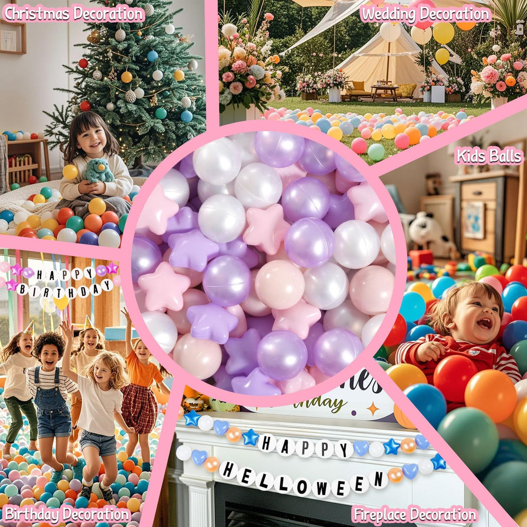 GOGOSO Playpen Balls for GirlsToddlers for Playhouse, Baby Pool, Play Ball Fun Centers, for Babies, Kids, Toddlers 1-3, Phthalate Free BPA Free 100pcs