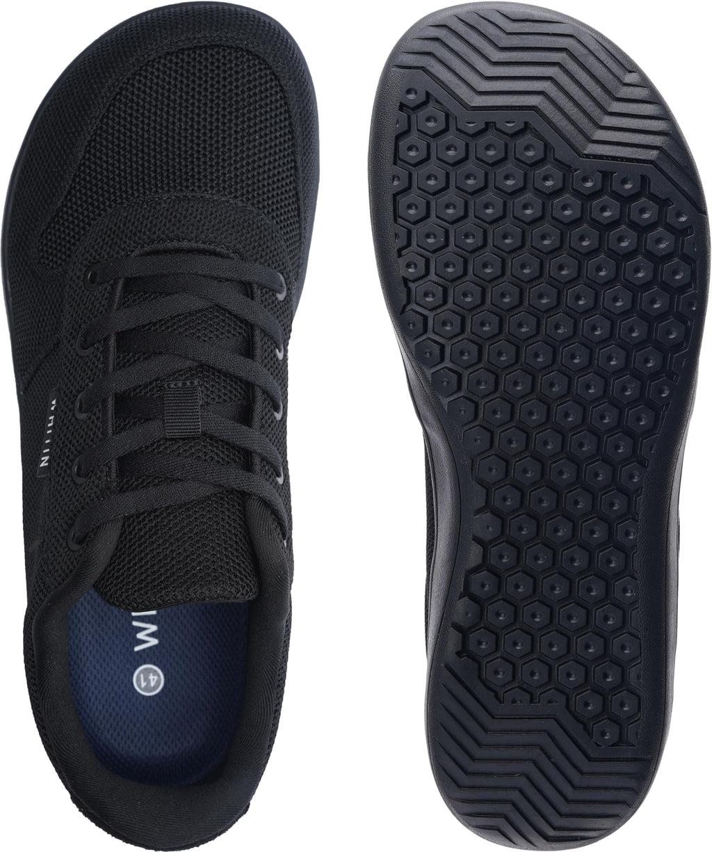 WHITIN Men's Wide Toe Box Barefoot Sneakers + Breathable Knit Walking Shoes