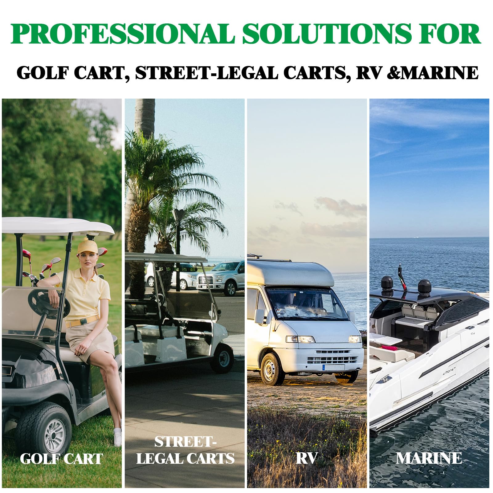 36V 100Ah LiFePO4 Lithium Golf Cart Battery with Charger, Built-in Smart 200A BMS, with Touch Monitor, Perfect for Golf Carts, Off-grid