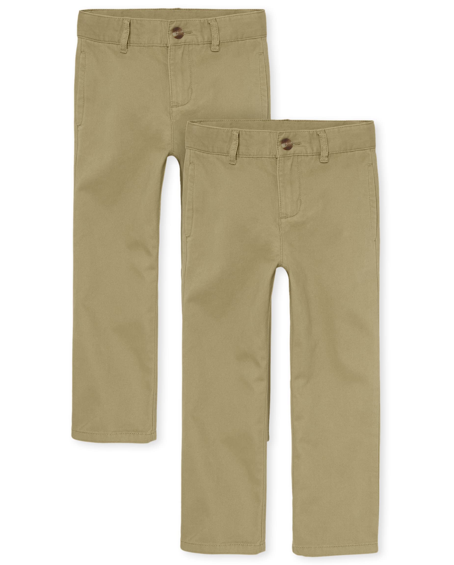 The Children's Place Boys' Stretch Relaxed Straight Chino Pants, Multipacks