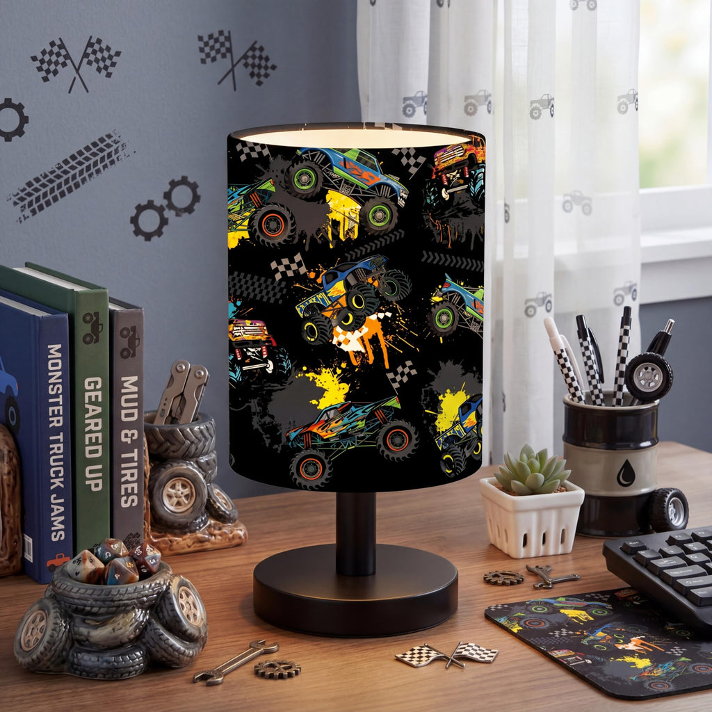 VIHOSE Woodland Animals Kids Table Lamp for Bedroom Kids Bedside Lamp with Linen Wooden Nightstand Cartoon Nursery Lampshade for Girls Boys Living Room