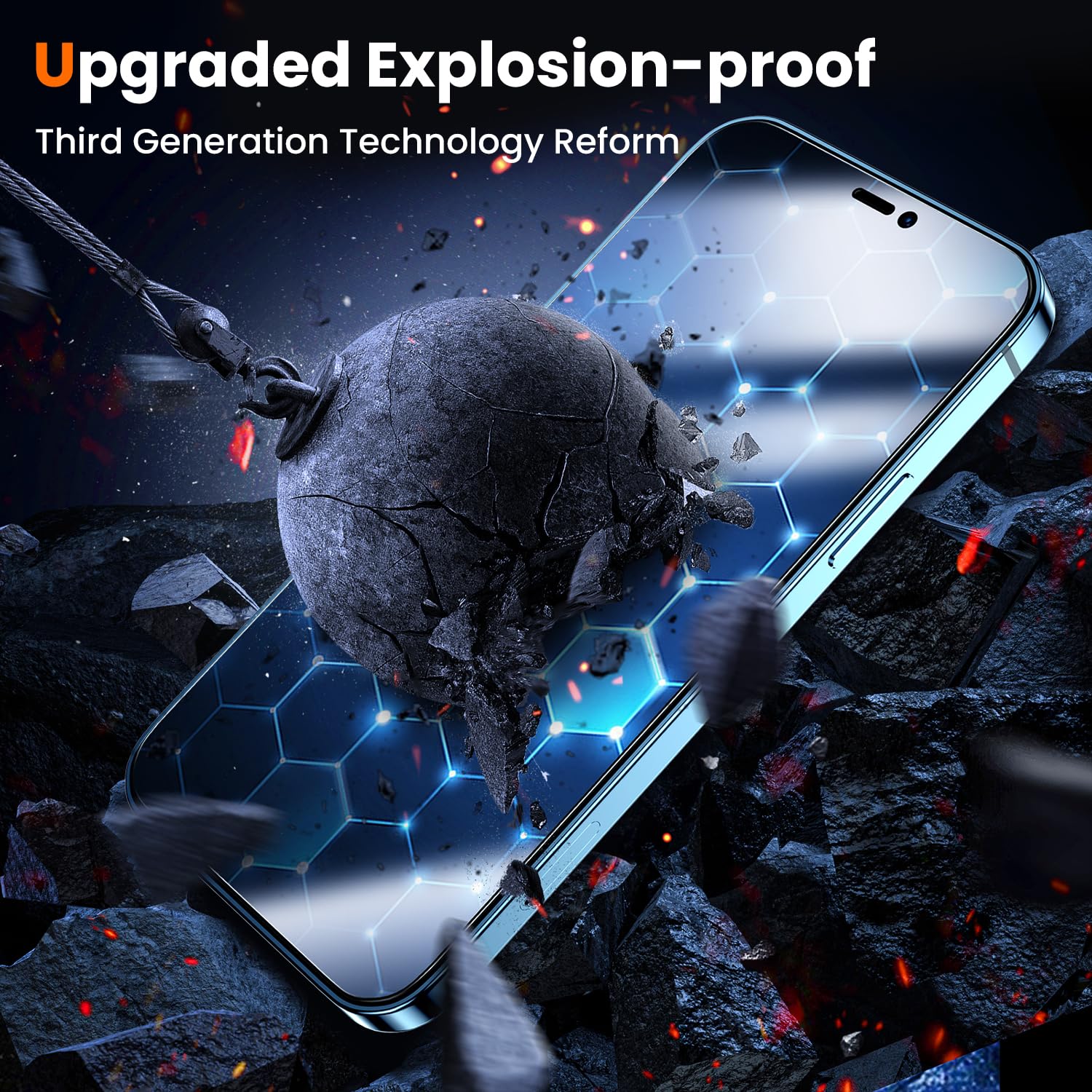 UniqueMe for iPhone 12 Pro Max Privacy Screen Protector - [Military Grade Shatterproof & 9H+ Hardness] Screen Protector 12 Pro Max Tempered Glass Full Coverage Protection, Easy to install, 2 Packs