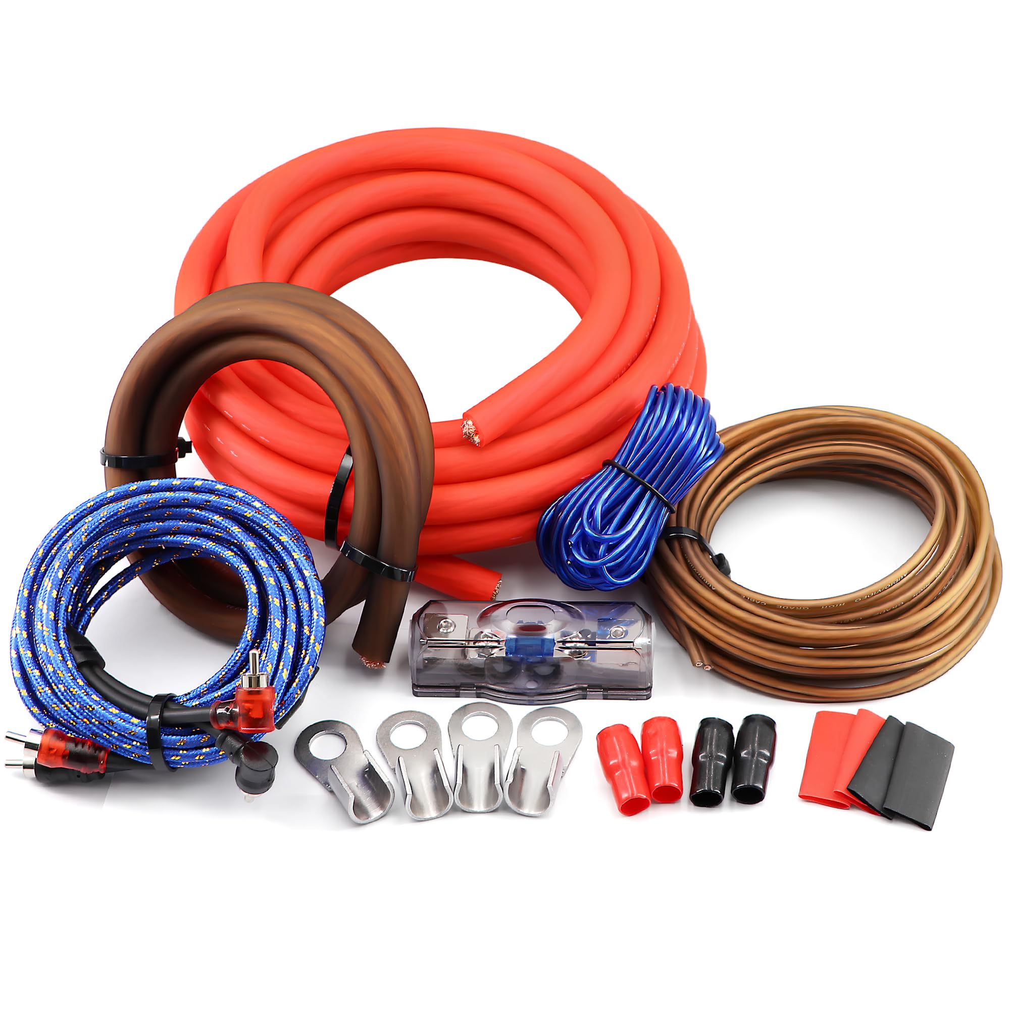 0 Gauge Amp Wiring Kit,3000 Watt Amplifier Sub Installation Kit Make Connections and Brings Power to Your Radio,Subwoofers and Speakers