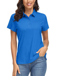 MAGCOMSEN Women's Polo Shirts UPF 50+ Short Sleeve Golf Shirt Quick Dry Sun Protection 4 Buttons Casual Work Collar Top