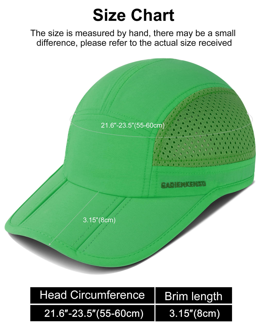 GADIEMKENSD Mens Folding Outdoor Hat Long Brim UPF 50+ Sun Protection