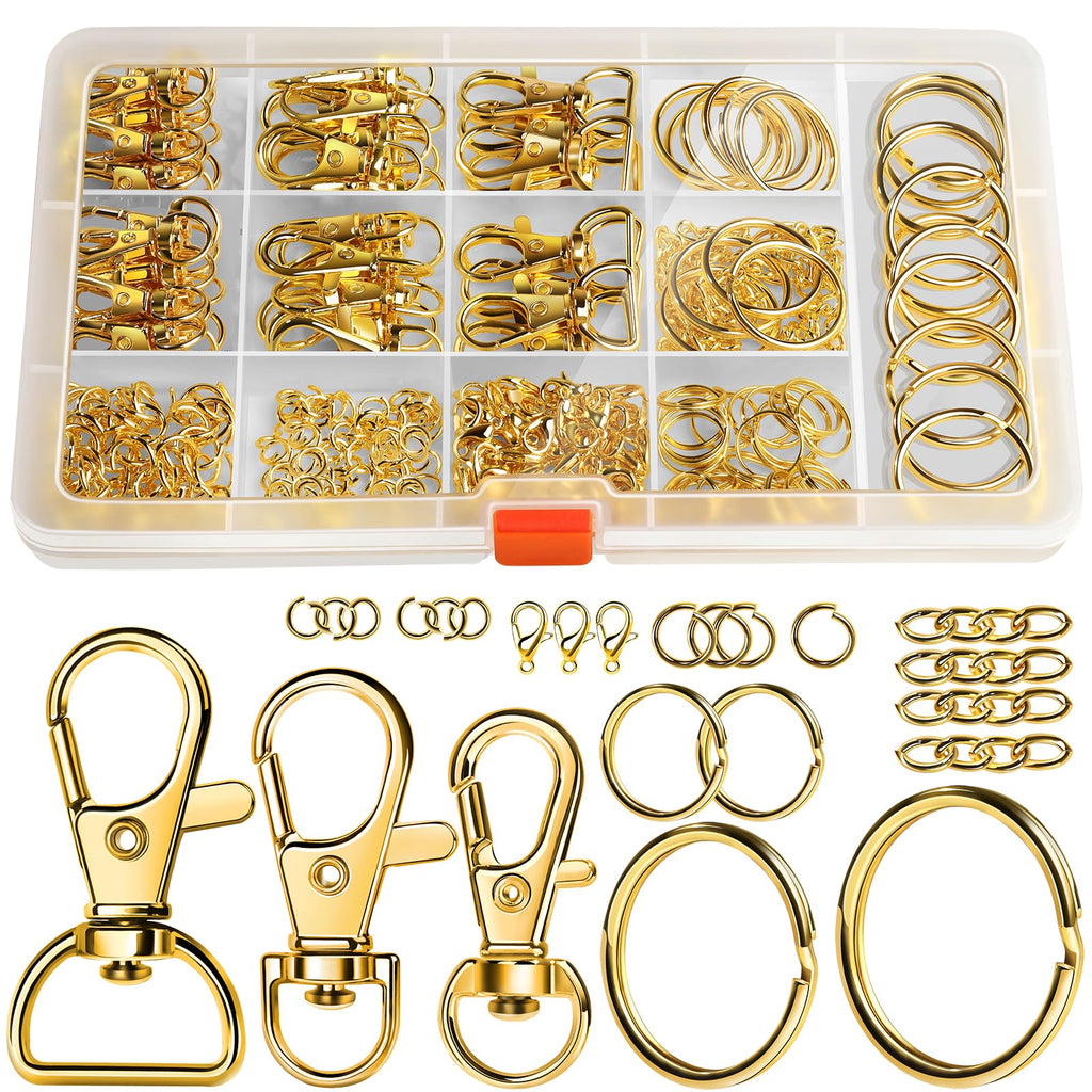 LEOBRO Keychain Making Kit, 265PCS Keychains Clips and Key Rings, Well Crafted Sturdy Key Chain Making Kit, Key Chain Rings, Keychains Hooks, for Key Chains, Lanyard, Jewelry Making, Crafts, Silver