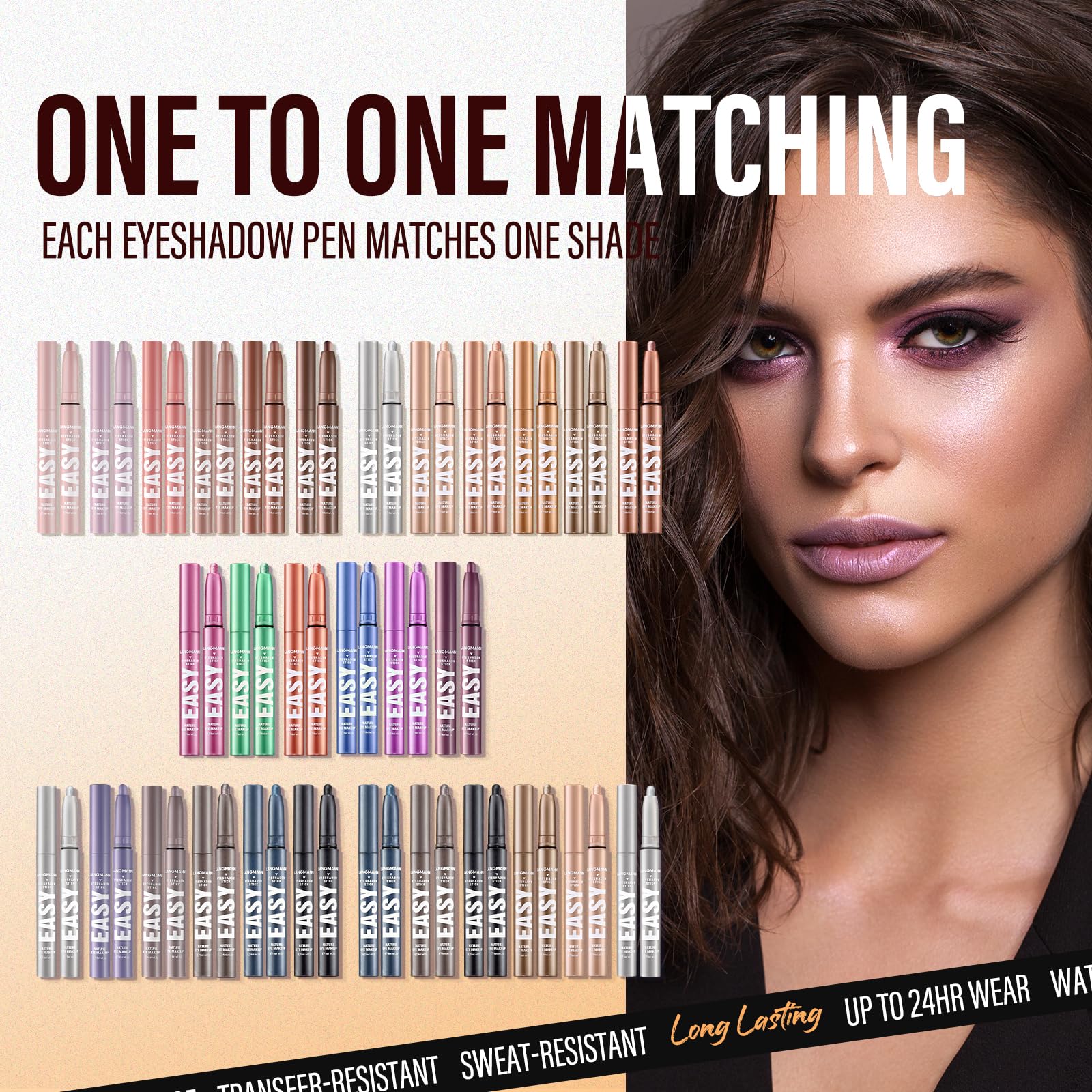 Eyeshadow Stick Set, 2 Colors Matte Professional Bright-Colored Contouring and Highlight Eyeshadow Stick, Cream Waterproof Long Lasting High Pigmented Eye Shadow