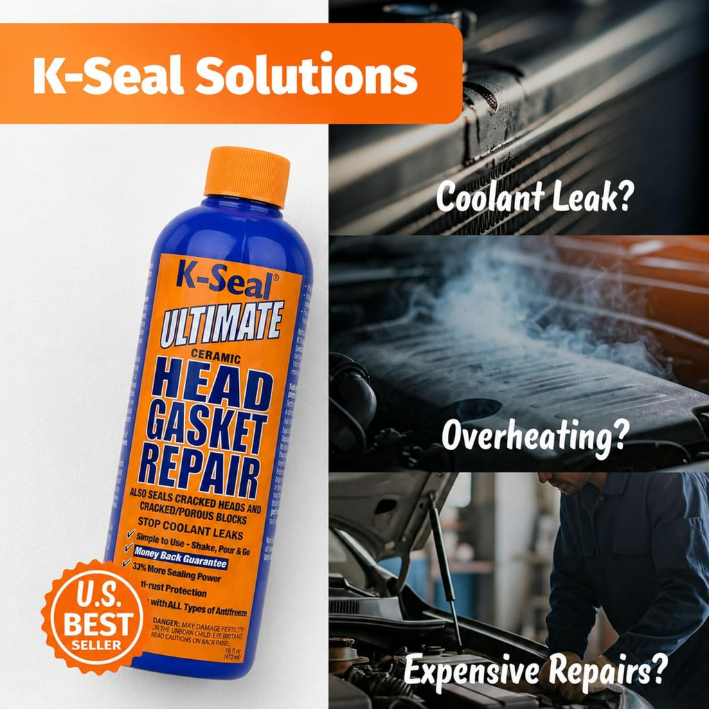 K-Seal ST3501 Pour & Go Head Gasket Sealer, 16 oz – Repairs Blown Head Gaskets, Cracked Heads & Engine Blocks