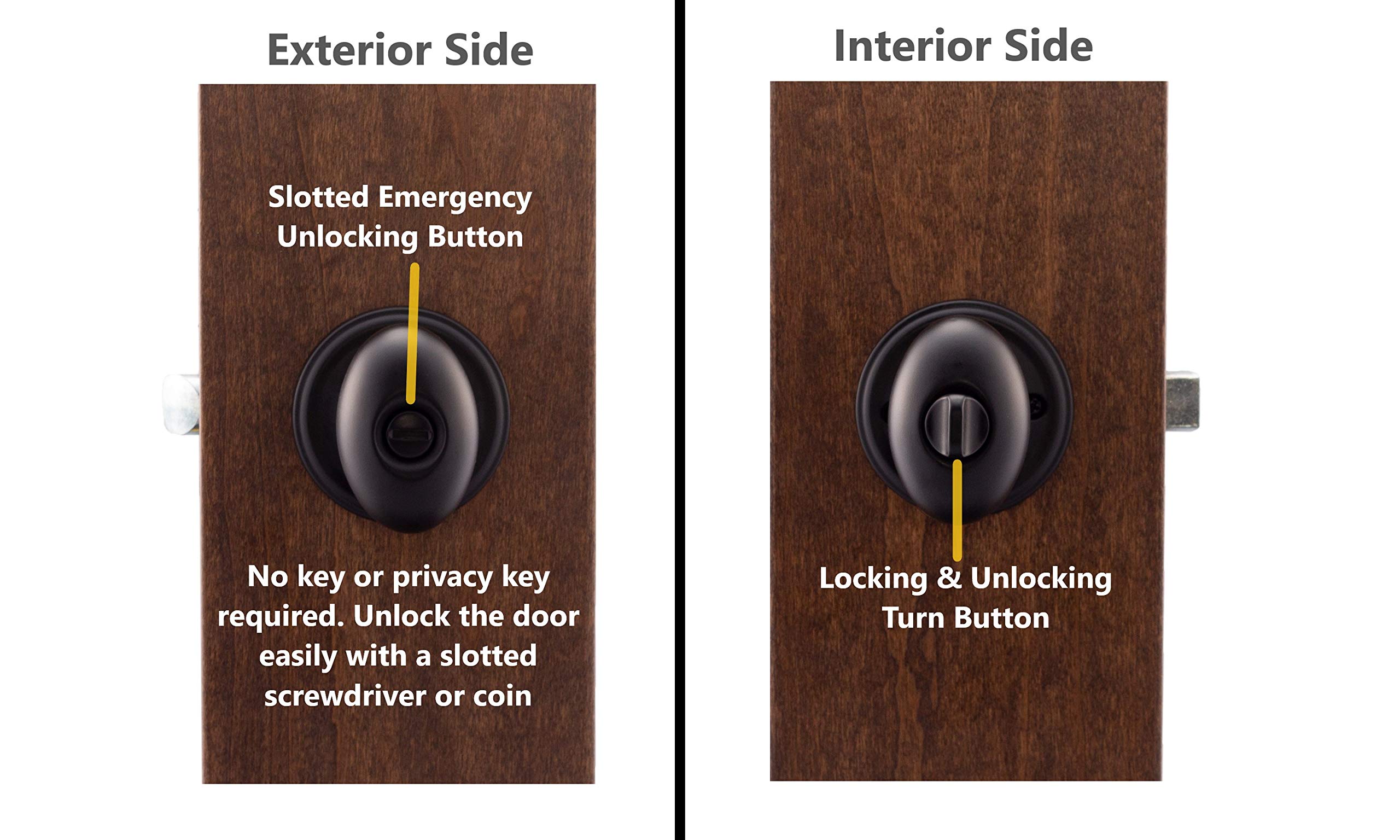 Copper Creek EK2090BC Egg Door Knob, Dummy Function, 1 Pack, in Black