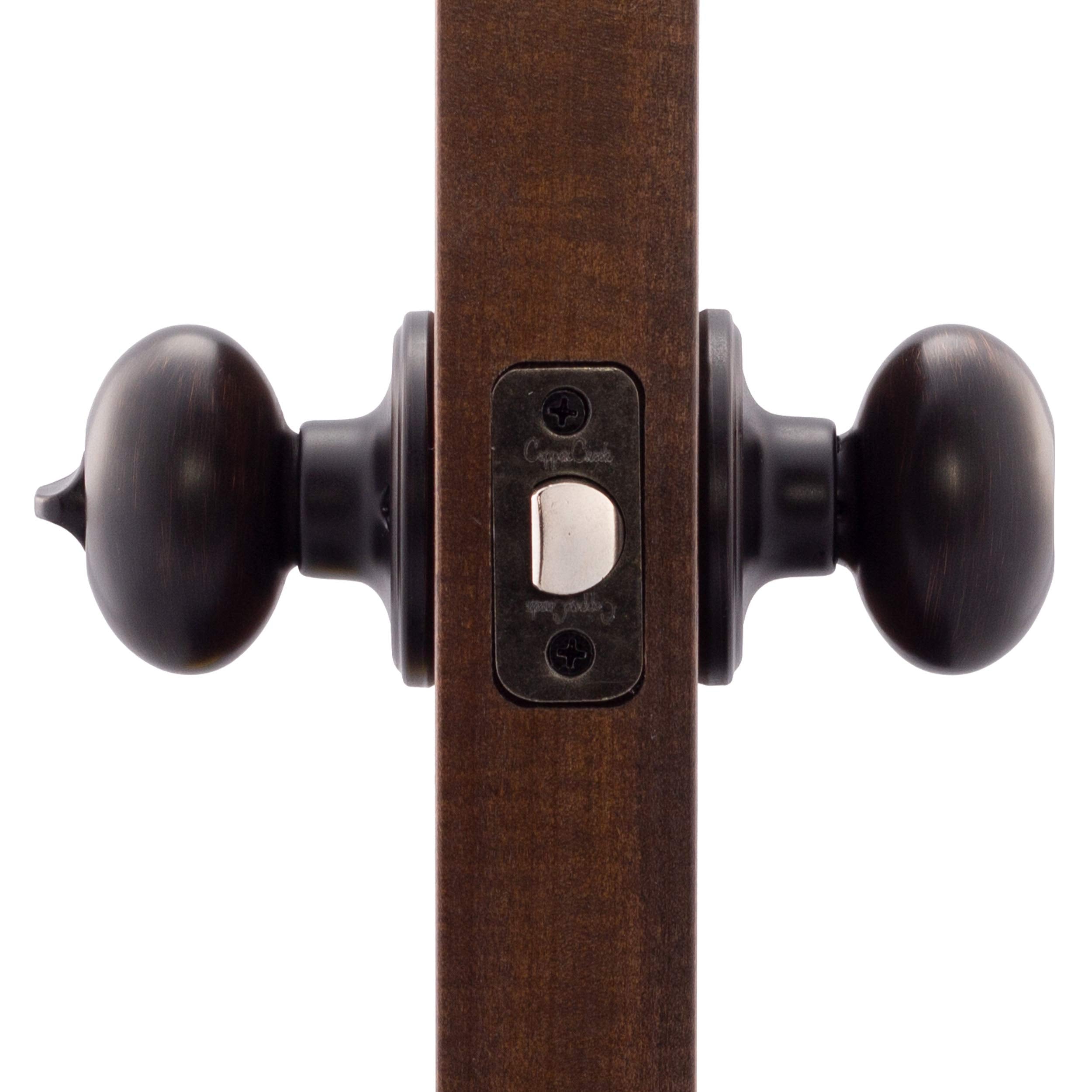 Copper Creek EK2090BC Egg Door Knob, Dummy Function, 1 Pack, in Black