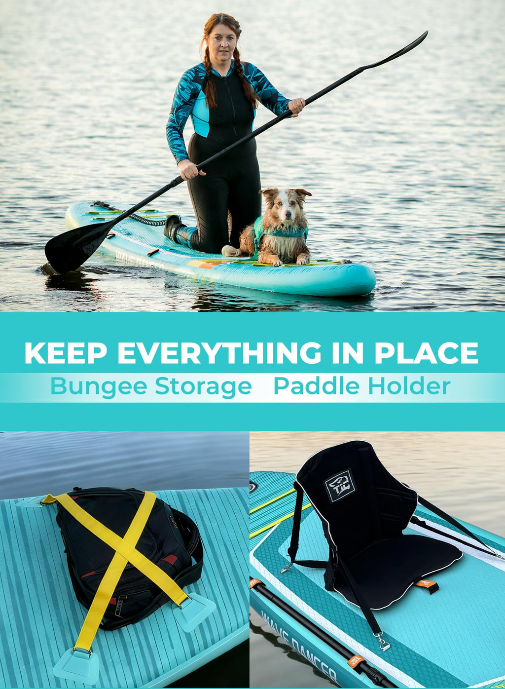 TIGERXBANG 11'6"/11'/10' Inflatable Paddle Board with Complete Accessories, Versatile Premium Paddle Boards for Adults/Youth, Stand Up Paddle Board Polar/Wave/Sunny Wave Collection