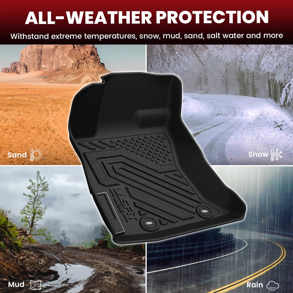 LASFIT Cargo Mat & Backrest Mats for Nissan Armada/Infiniti QX80 2019-2024, All Weather TPE Custom Fit Easy Clean Durable No-Curling Trunk Mat for Armada & QX80, Black