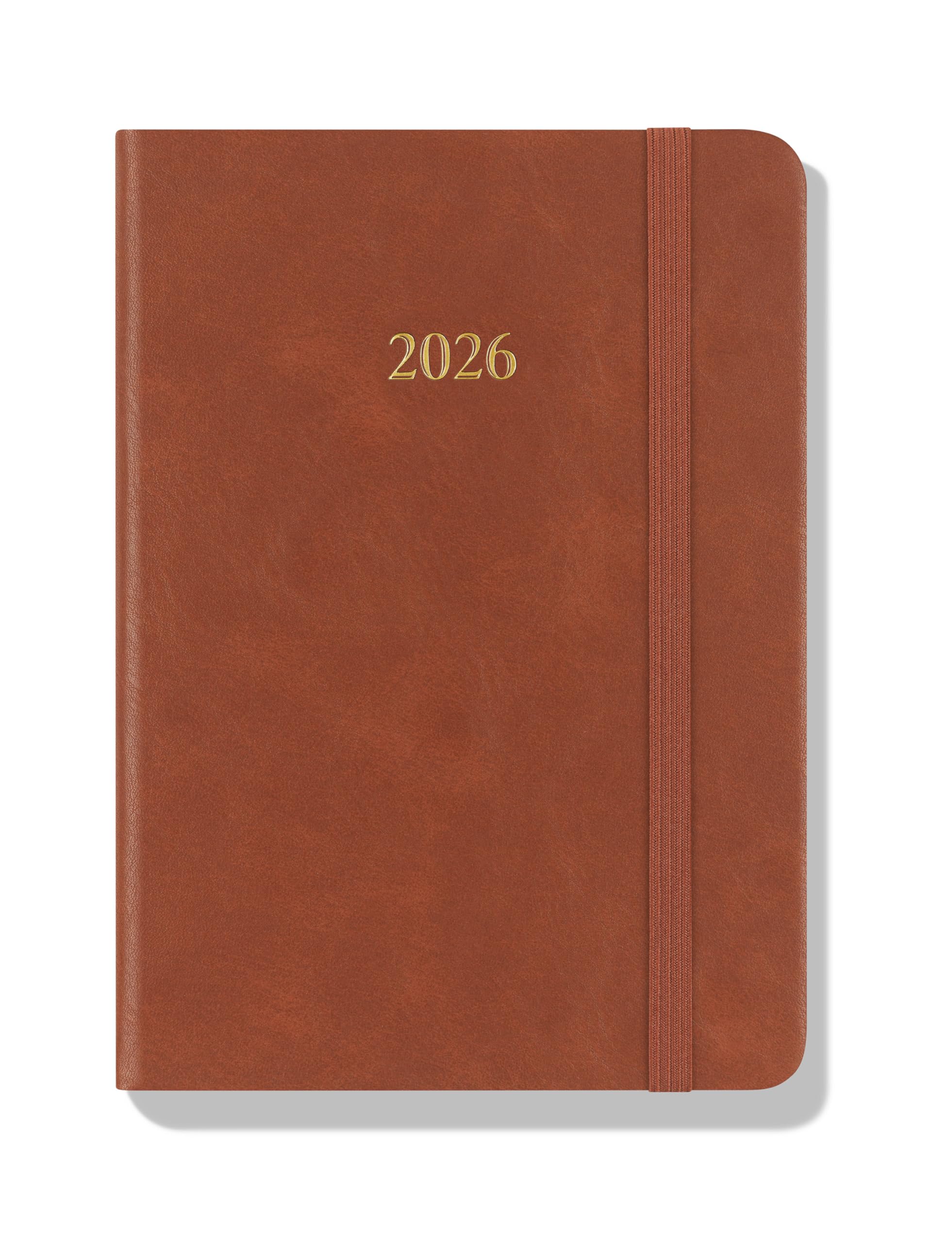 Wykeham's Executive 2026 Daily Journal Planner – US Public Holidays & Format – Customization Available (Brown, 6" x 4.5")