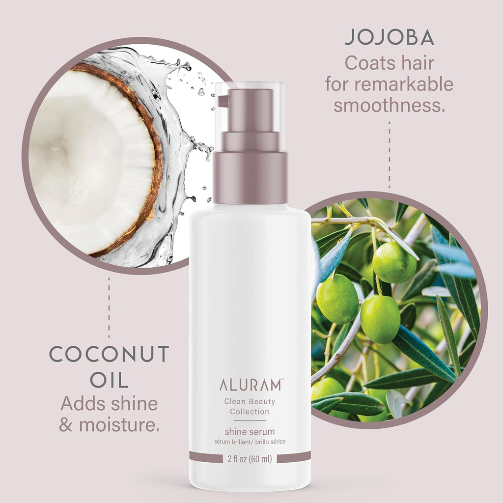 ALURAM Coconut Water Shine Serum, Frizz Elimination & Radiant Gloss for All Hair Types, 2 Fl Oz